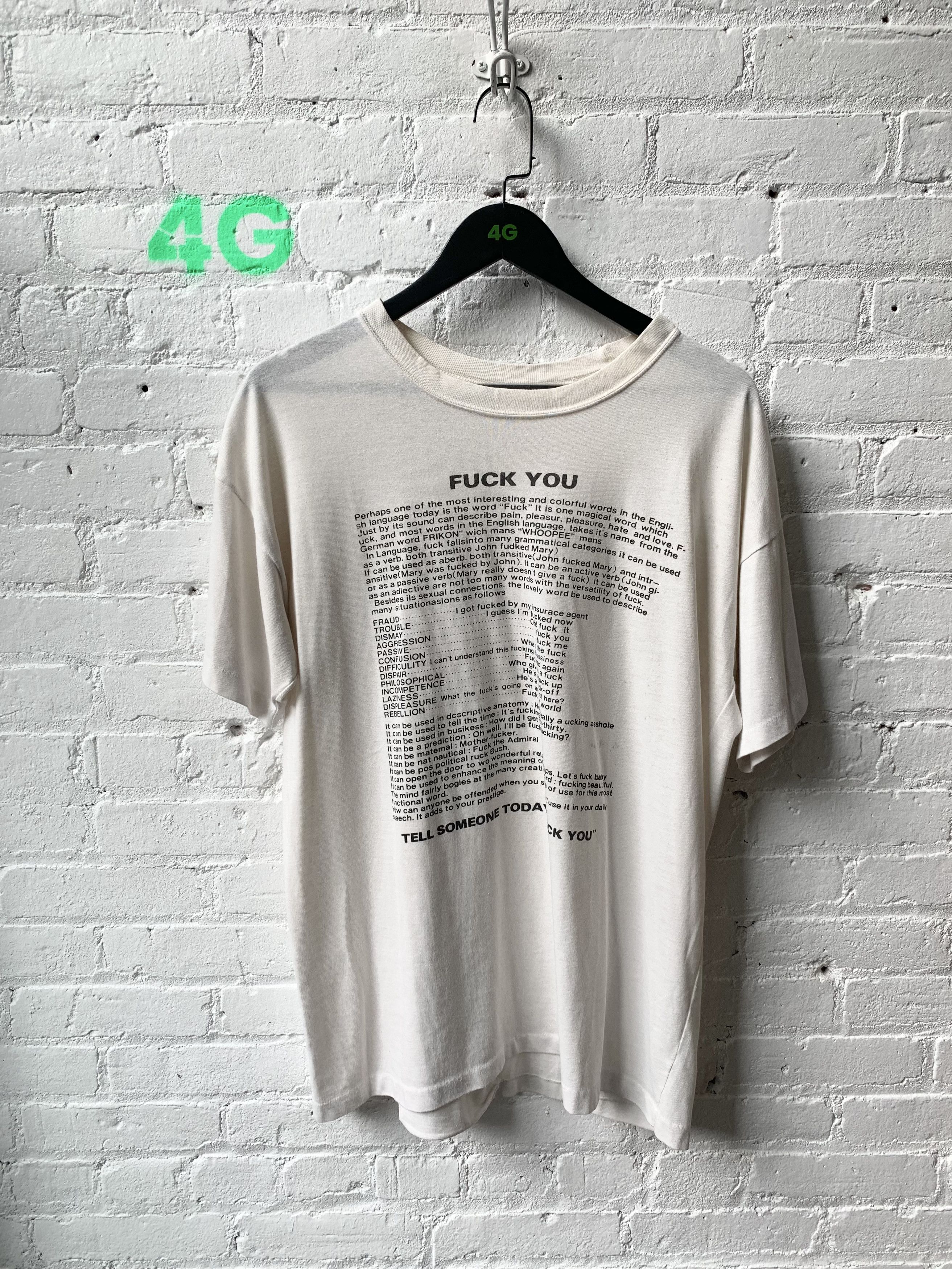 Vintage Vintage Sheer tell someone today FUCK YOU Tee Sz L Size US L / EU 52-54 / 3 - 1 Thumbnail