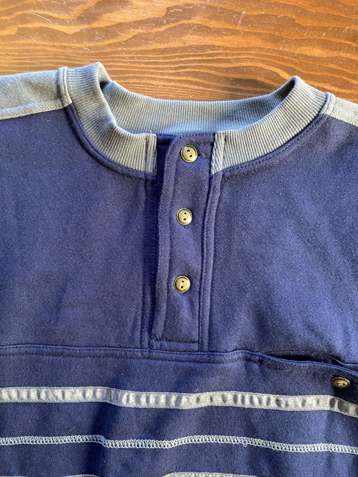 David Taylor Vintage 90’s David Taylor Henley Crewneck Sweatshirt Size US L / EU 52-54 / 3 - 4 Thumbnail