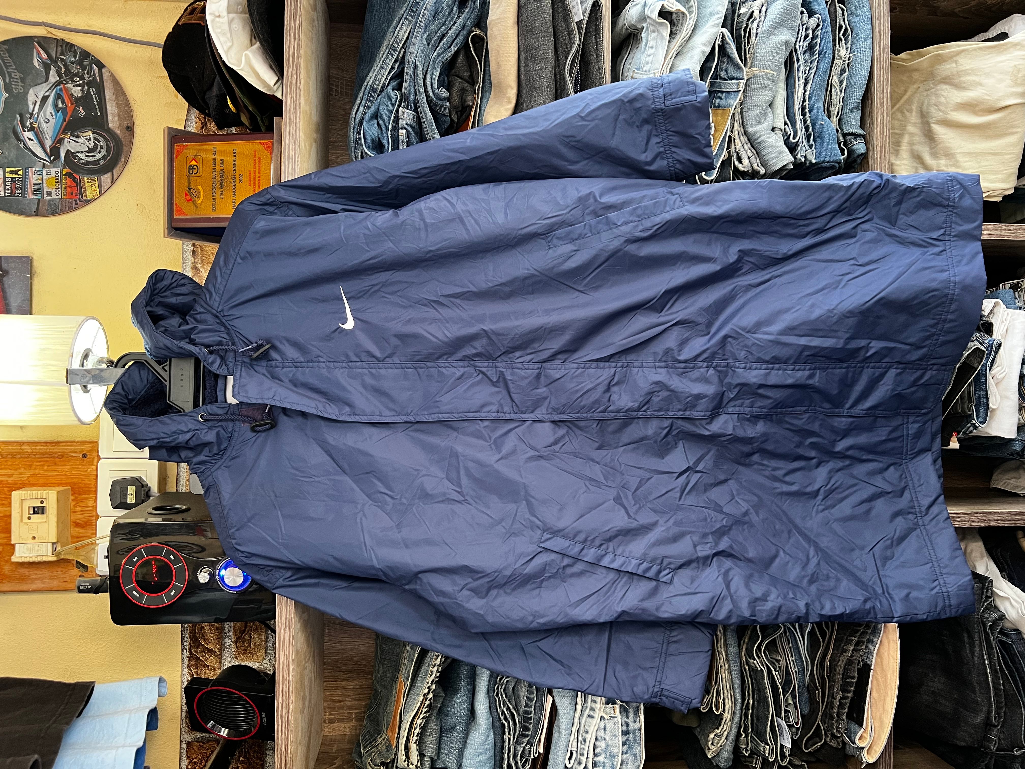Pre-owned Nike Vintage  Swoosh Light Sherpa Jackets In Dark Blue