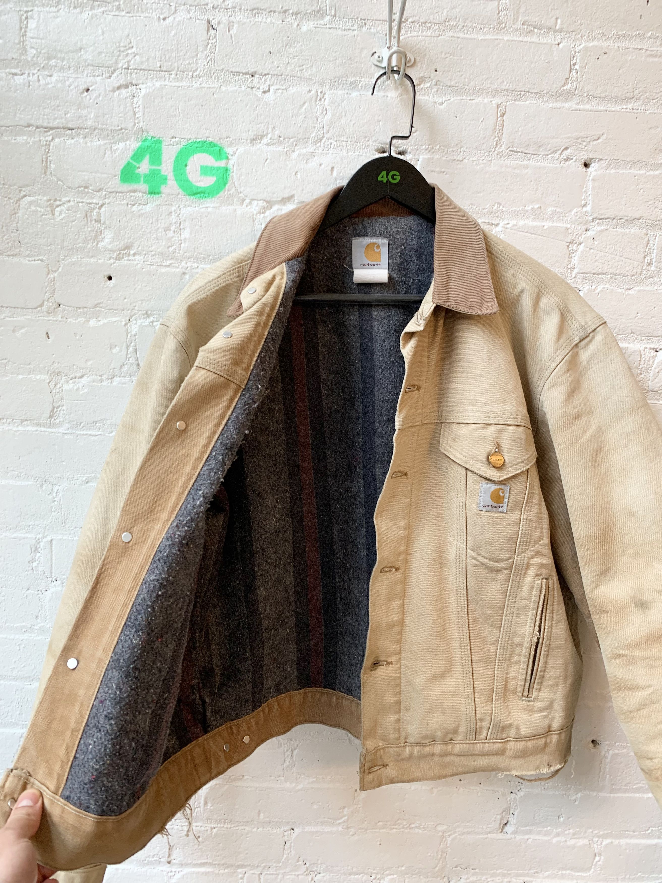 Carhartt × Vintage Vintage Thrashed Carhartt Lined Trucker Jacket Sz M Size US M / EU 48-50 / 2 - 3 Thumbnail
