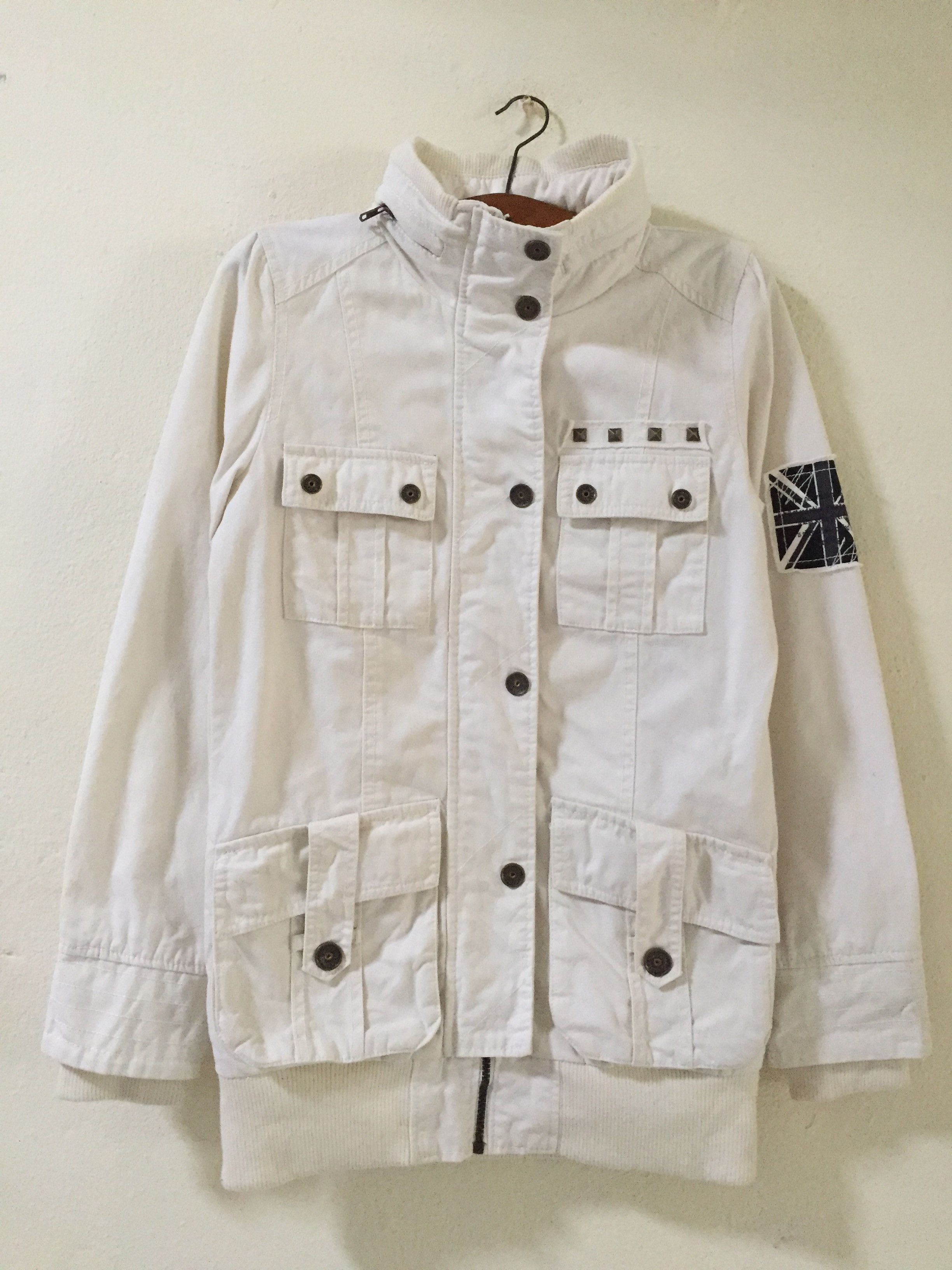 image of Designer Jessy Logan Thrasher Style Parka in White, Men's (Size Small)