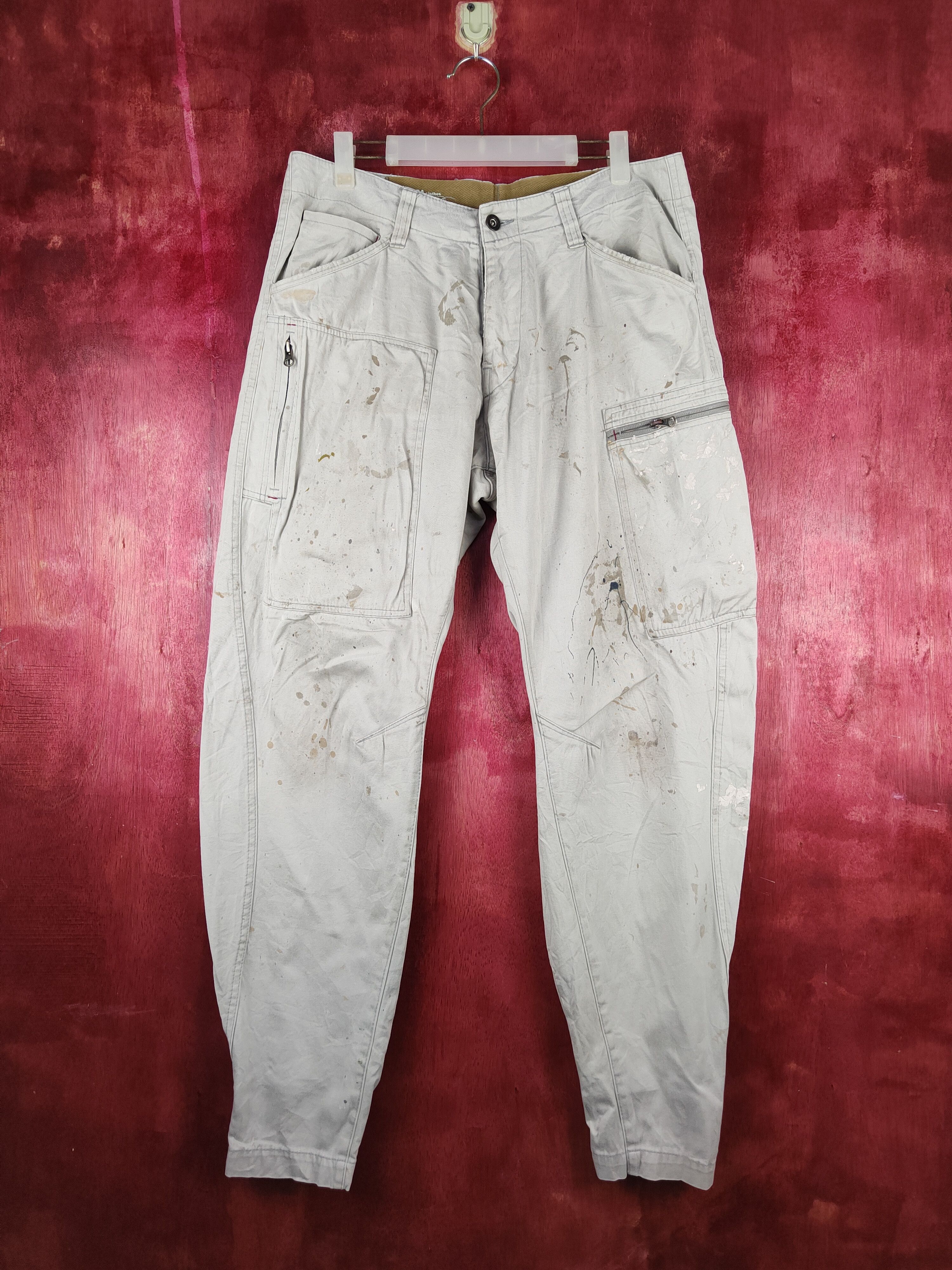 Japanese Brand Genba White Multipocket Tactical Cargo Pants #S765 Size US 33 - 1 Thumbnail