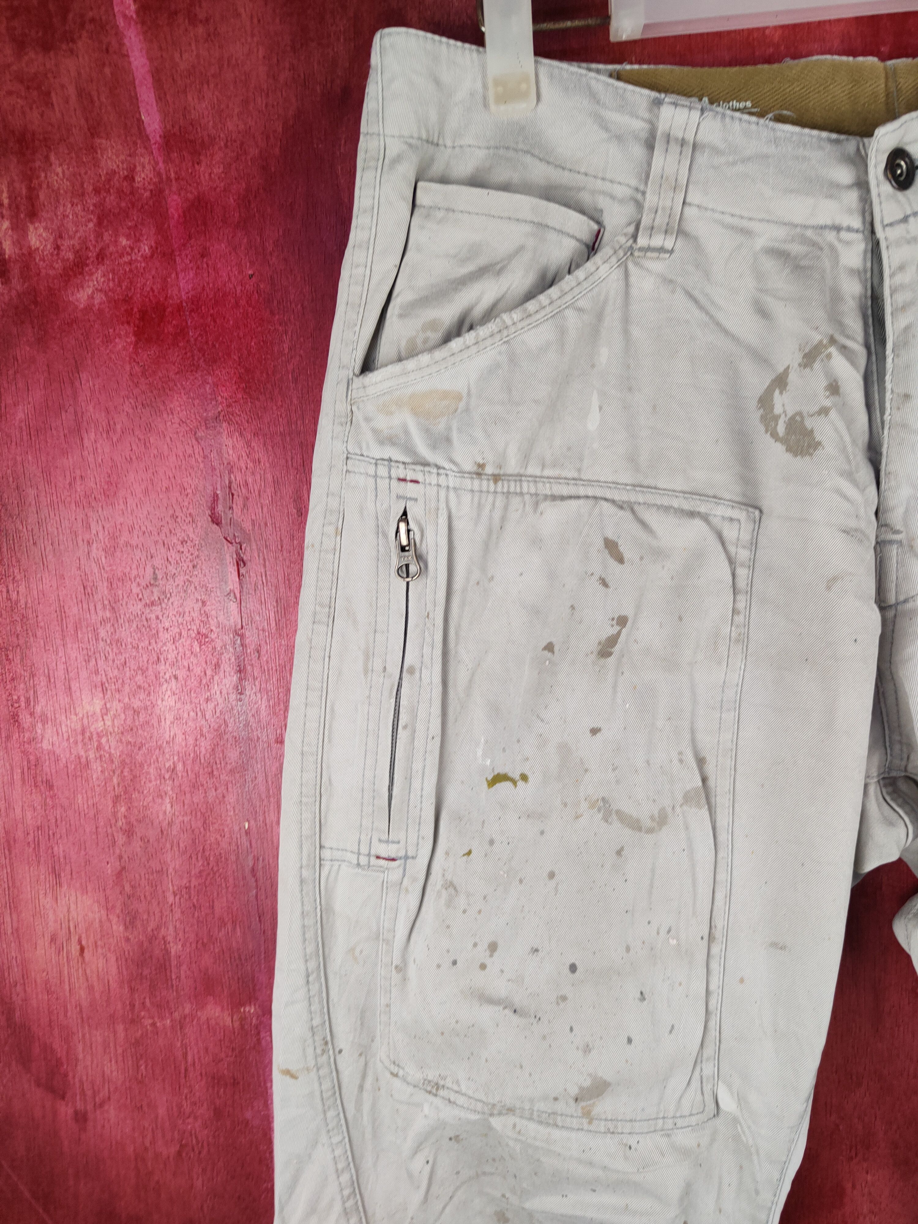 Japanese Brand Genba White Multipocket Tactical Cargo Pants #S765 Size US 33 - 3 Thumbnail
