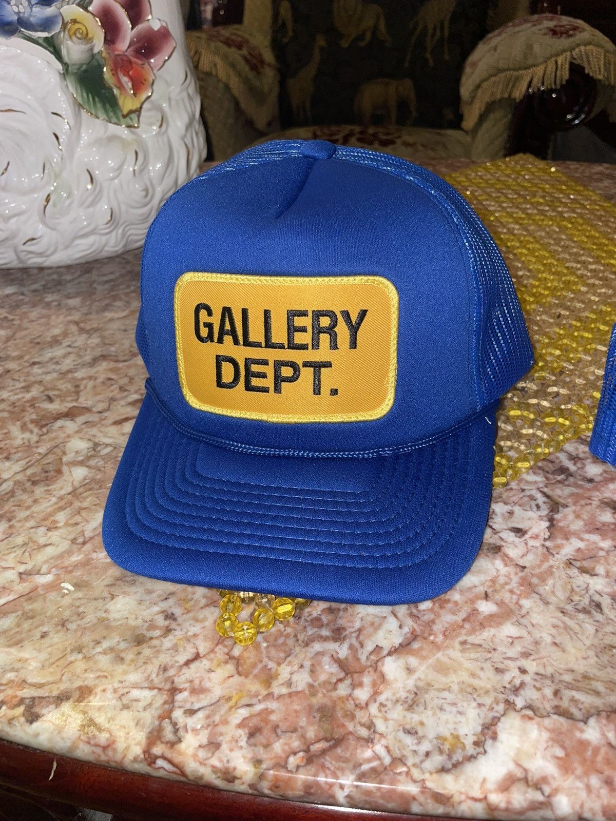 image of Gallery Dept Blue Souvenirs Trucker Hat, Men's