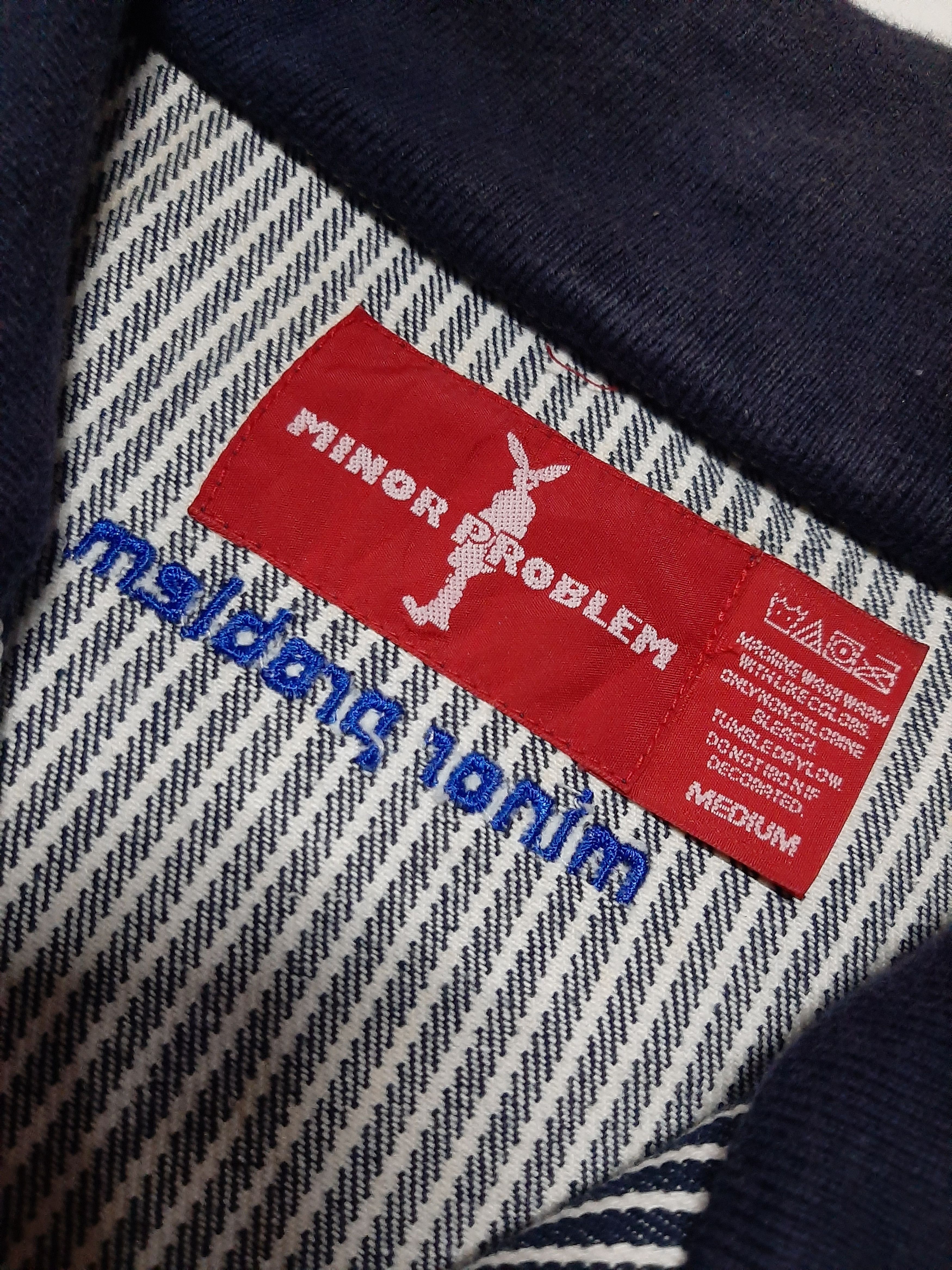 Japanese Brand × Vintage VINTAGE MINOR PROBLEMS HICKORY STRIPE ZIPPER JACKET.. Size US M / EU 48-50 / 2 - 7 Thumbnail