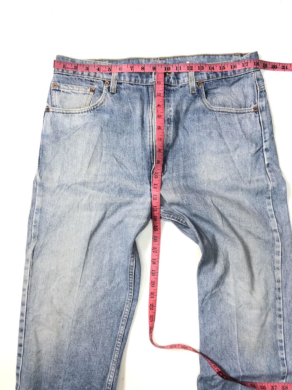 Levi's × Vintage VINTAGE 90s LEVIS 505 REGULAR FIT STRAIGHT LEG BLUE WASH Size US 36 / EU 52 - 15 Thumbnail