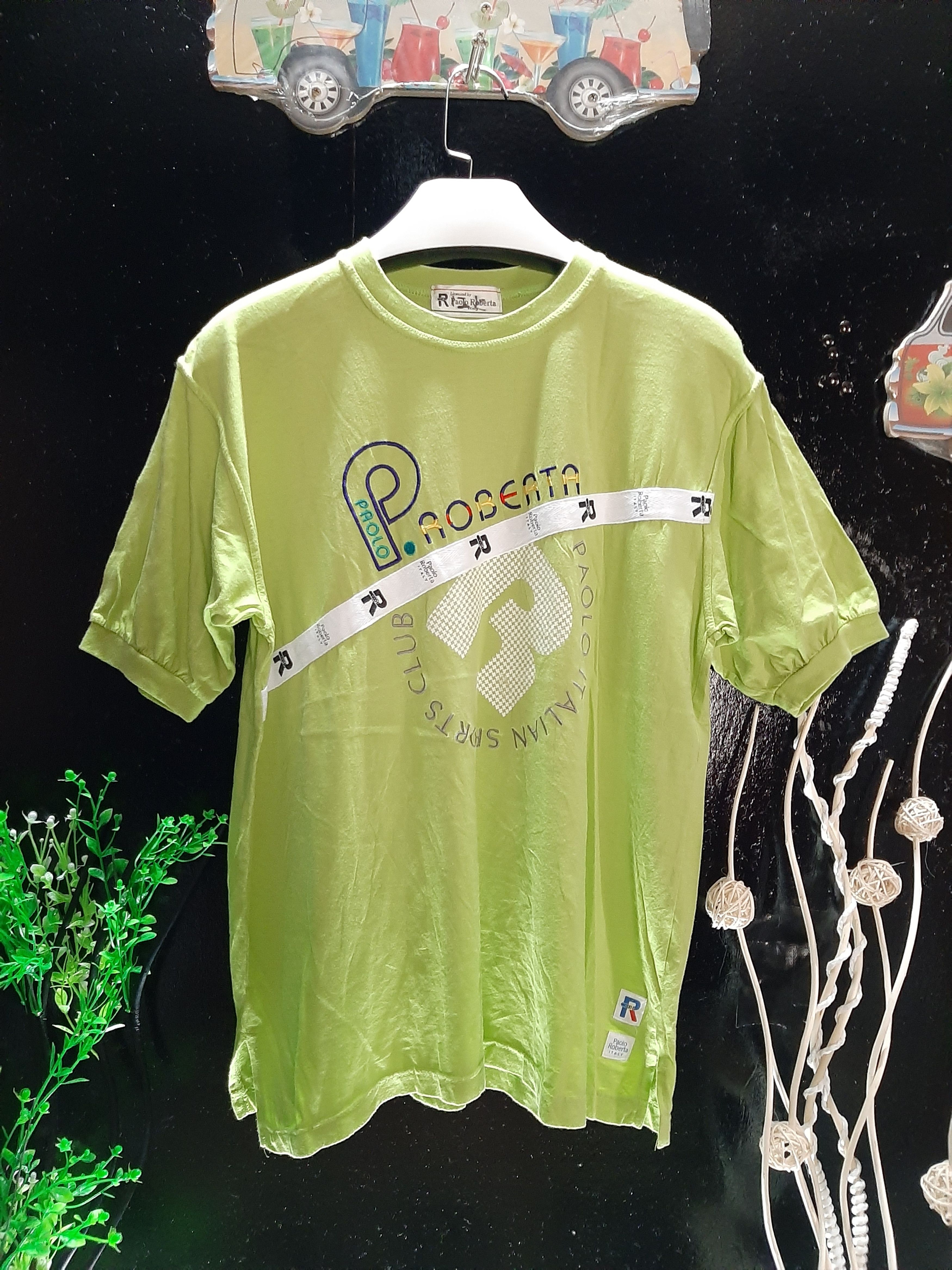 Designer × Vintage VINTAGE PAOLO ROBERTA ITALY 🇮🇹 EMBROIDERY SPELL OUT TEE.. Size US L / EU 52-54 / 3 - 1 Thumbnail