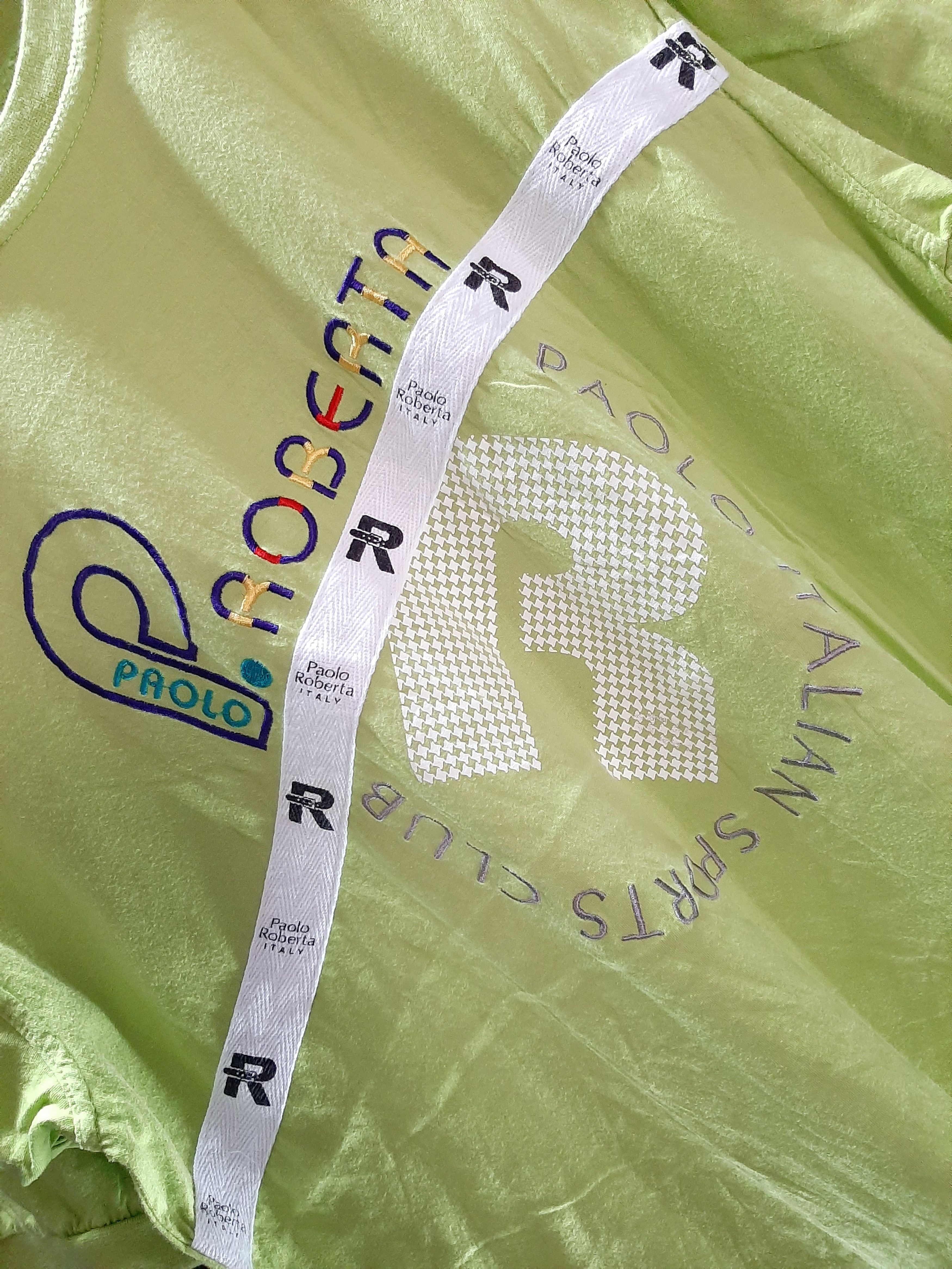 Designer × Vintage VINTAGE PAOLO ROBERTA ITALY 🇮🇹 EMBROIDERY SPELL OUT TEE.. Size US L / EU 52-54 / 3 - 2 Thumbnail