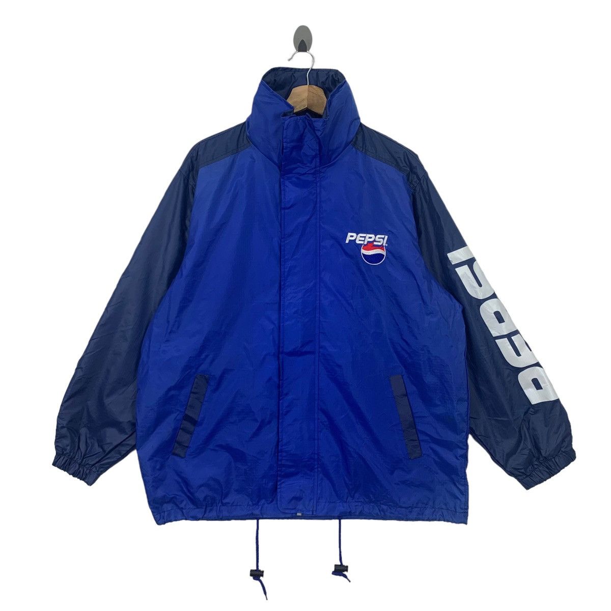 Pepsi × Vintage Vintage Pepsi Cola Blue Windbreaker Light Zipper Jacket Size US XL / EU 56 / 4 - 1 Thumbnail