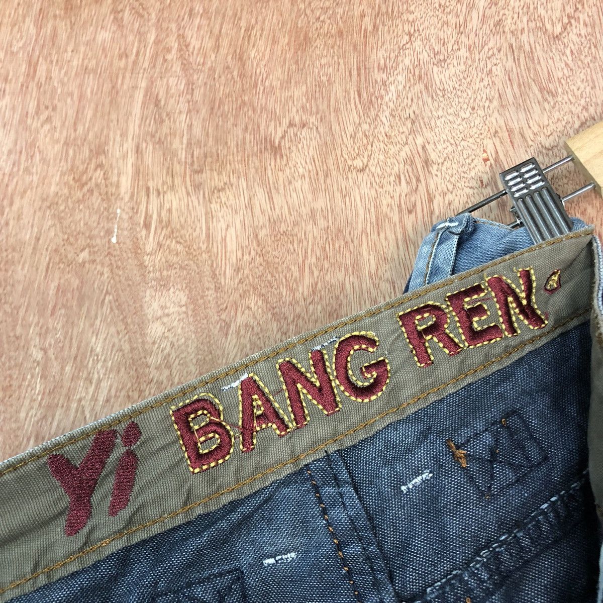 Japanese Brand Yi Bang Ren Blue faded Multipocket Cargo Denim #c737DL Size US 31 - 14 Thumbnail