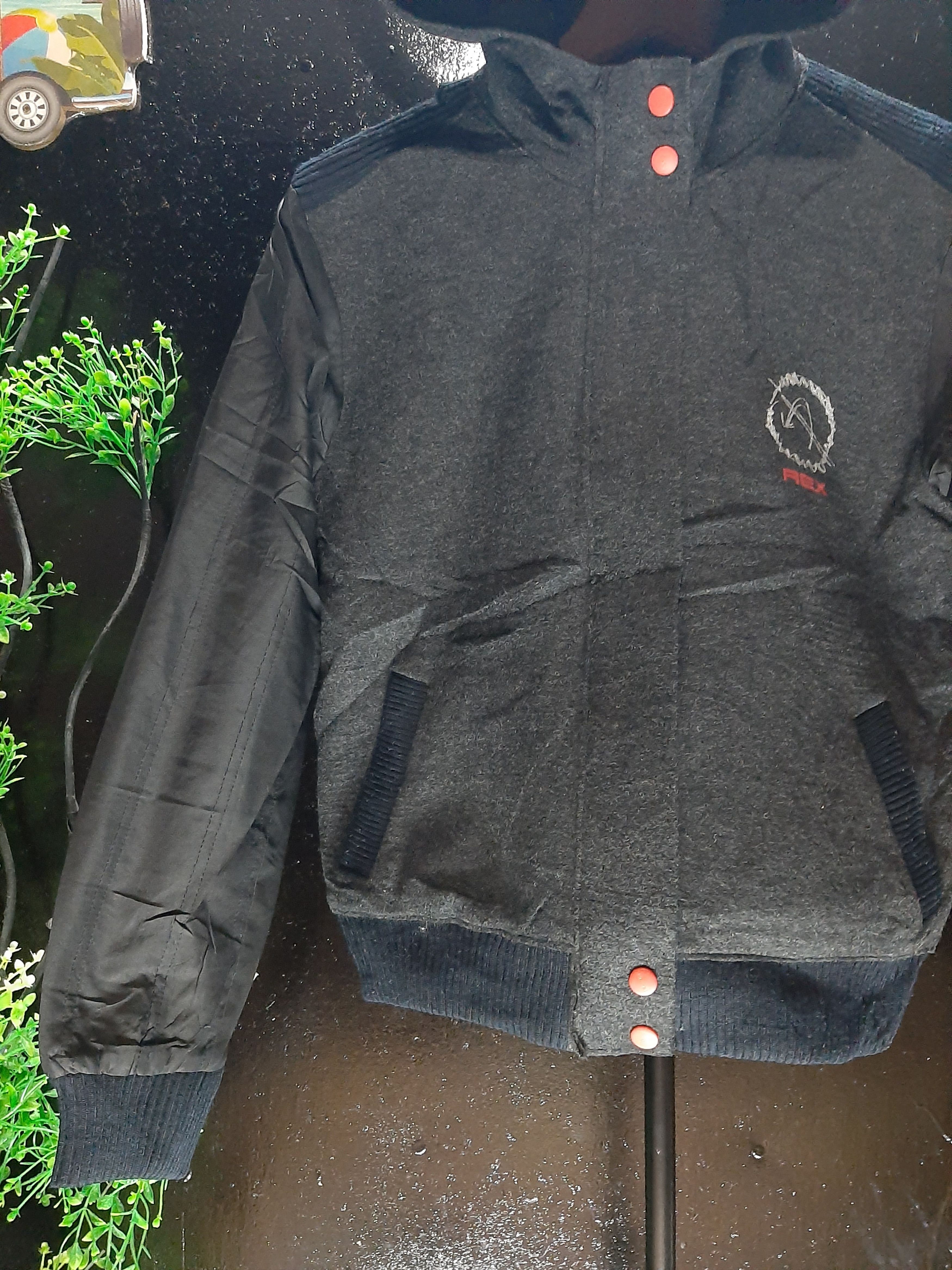 AEX JAPANESE VARSITY ZIPPER HOODIE WOOL BOMBER JACKET