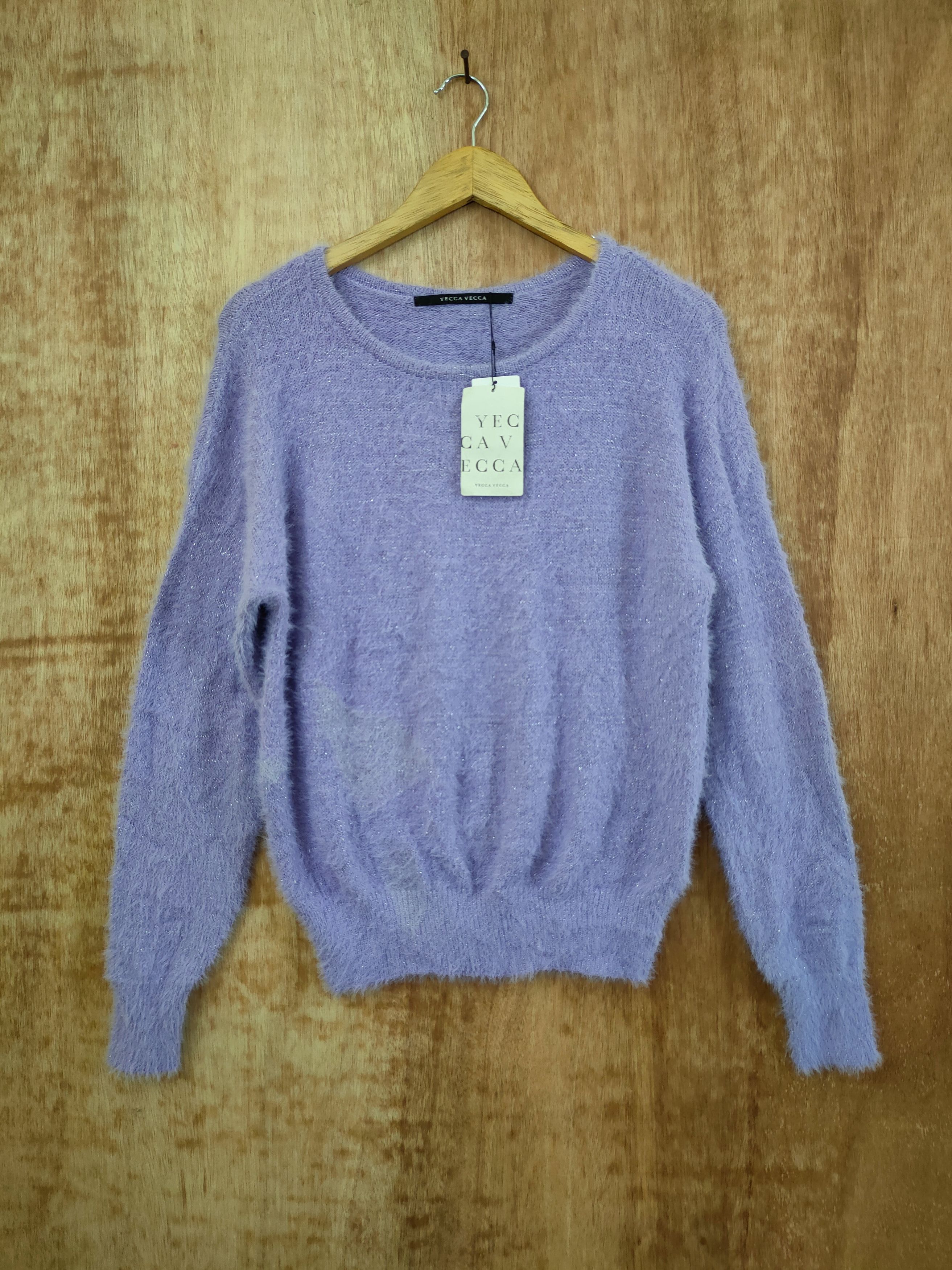 image of Homespun Knitwear x Vintage Yecca Vecca Mohair Fur Streetwear Knitwear 46-443 in Purple (Size Mediu