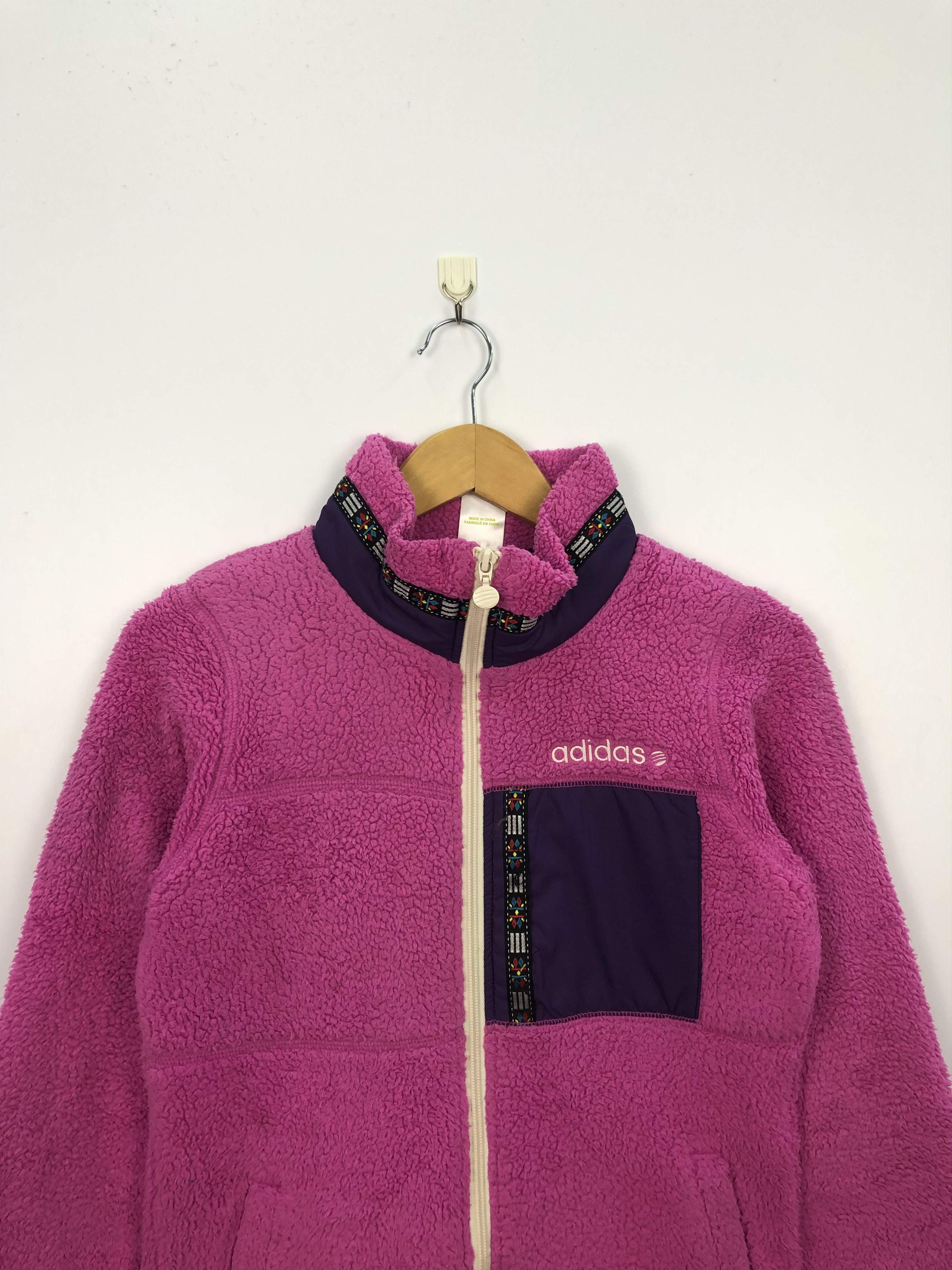 Adidas × Vintage Vintage Adidas Fleece Jacket Pink Colour Size US M / EU 48-50 / 2 - 2 Thumbnail