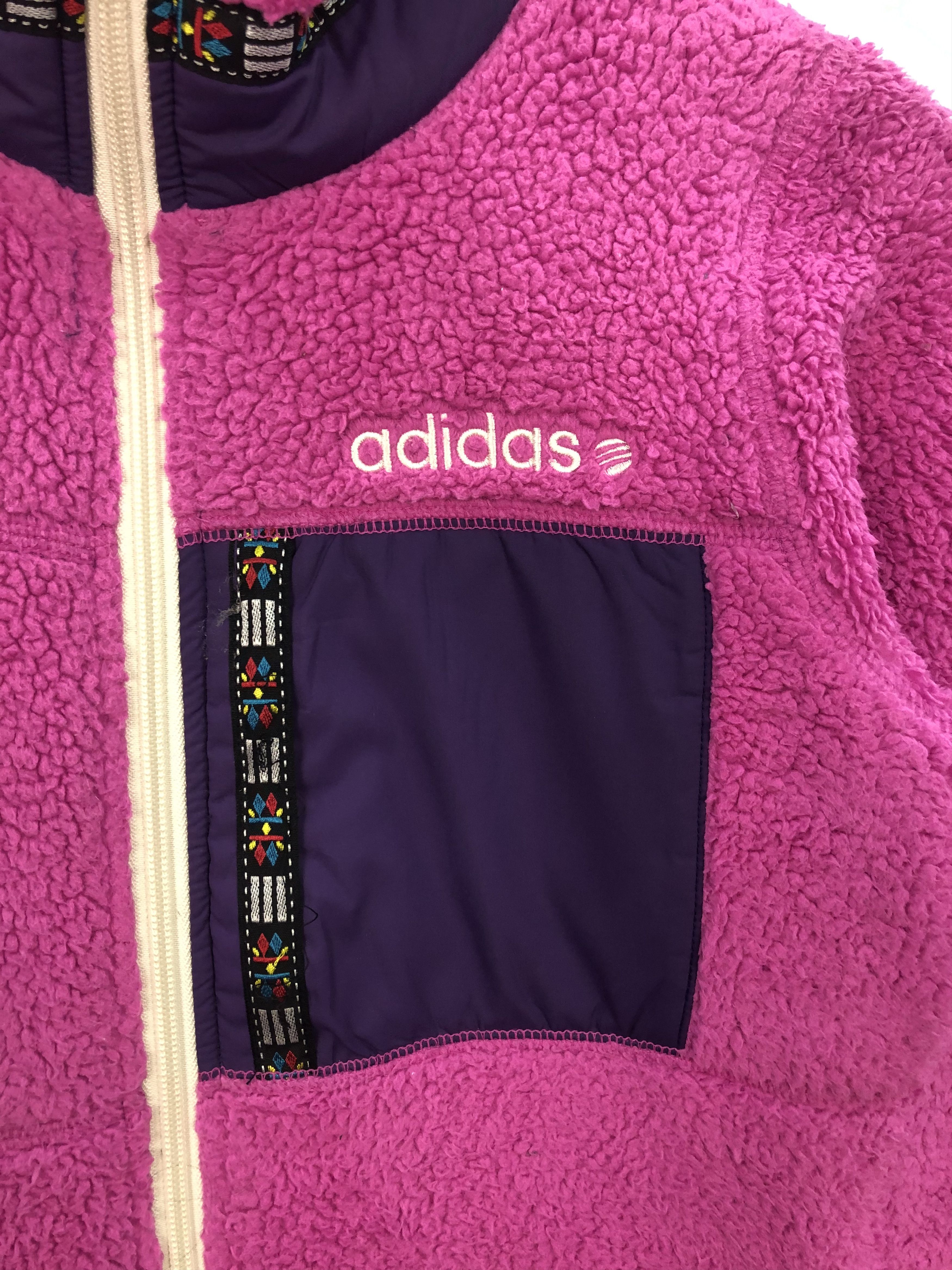 Adidas × Vintage Vintage Adidas Fleece Jacket Pink Colour Size US M / EU 48-50 / 2 - 3 Thumbnail