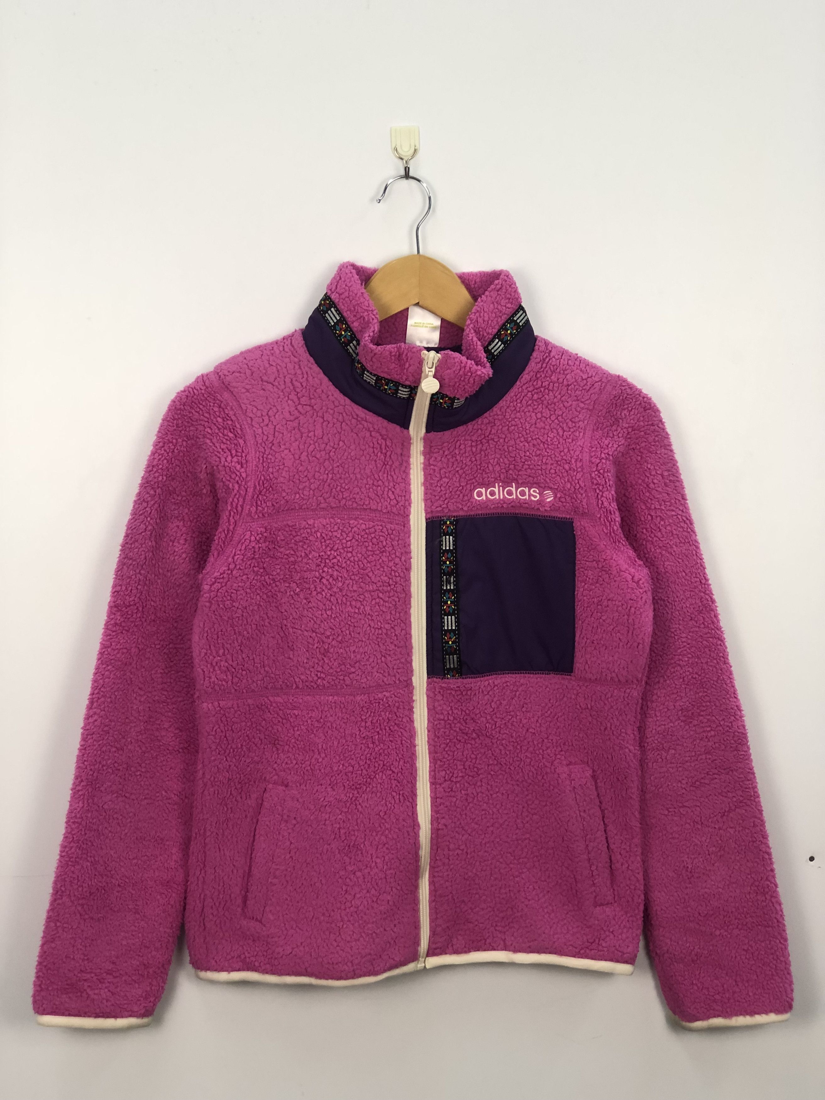 Adidas × Vintage Vintage Adidas Fleece Jacket Pink Colour Size US M / EU 48-50 / 2 - 1 Thumbnail