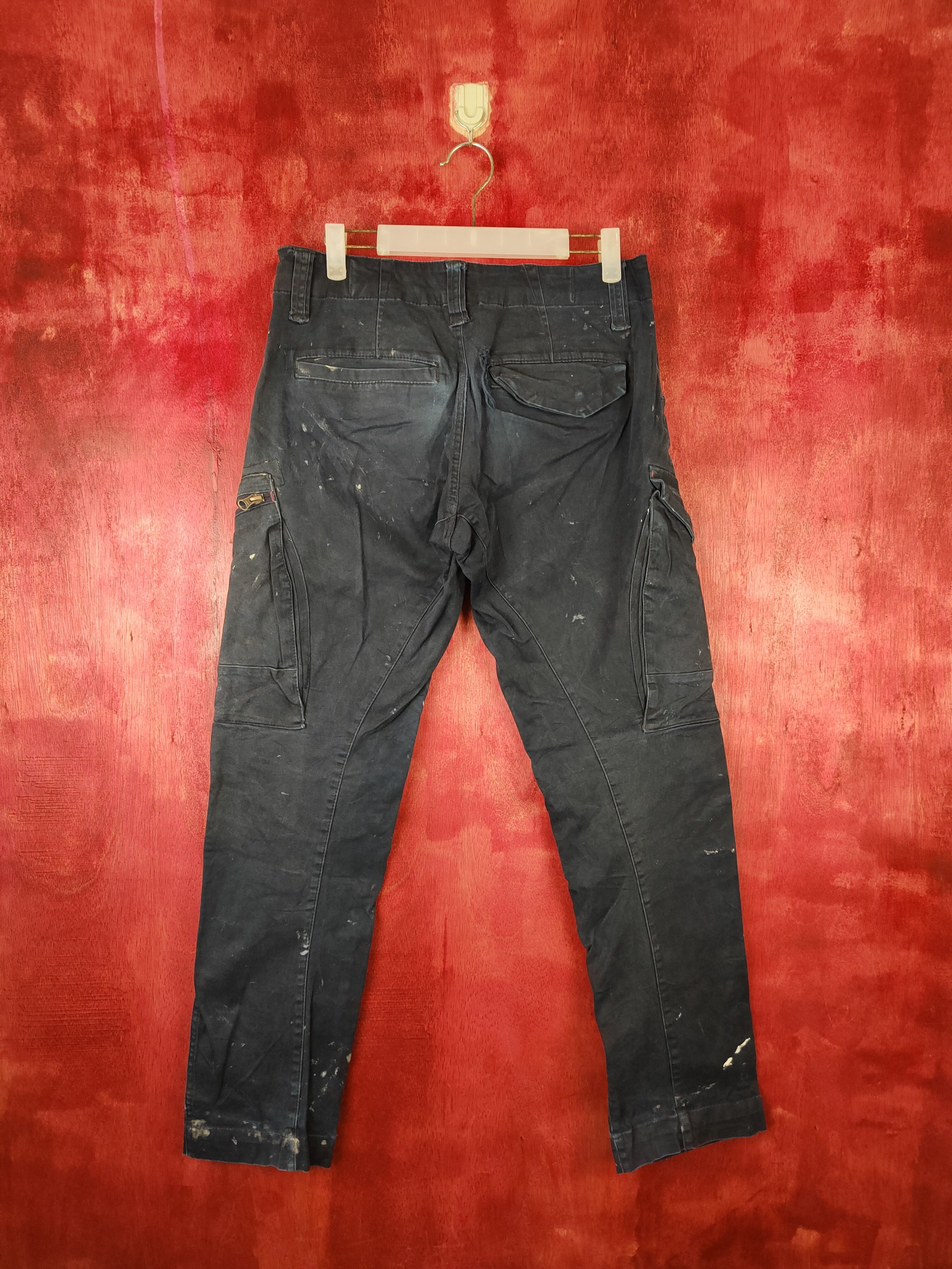 Japanese Brand Genba Dark Blue painter thrashed Tactical Cargo Pants #5318 Size US 30 / EU 46 - 7 Thumbnail