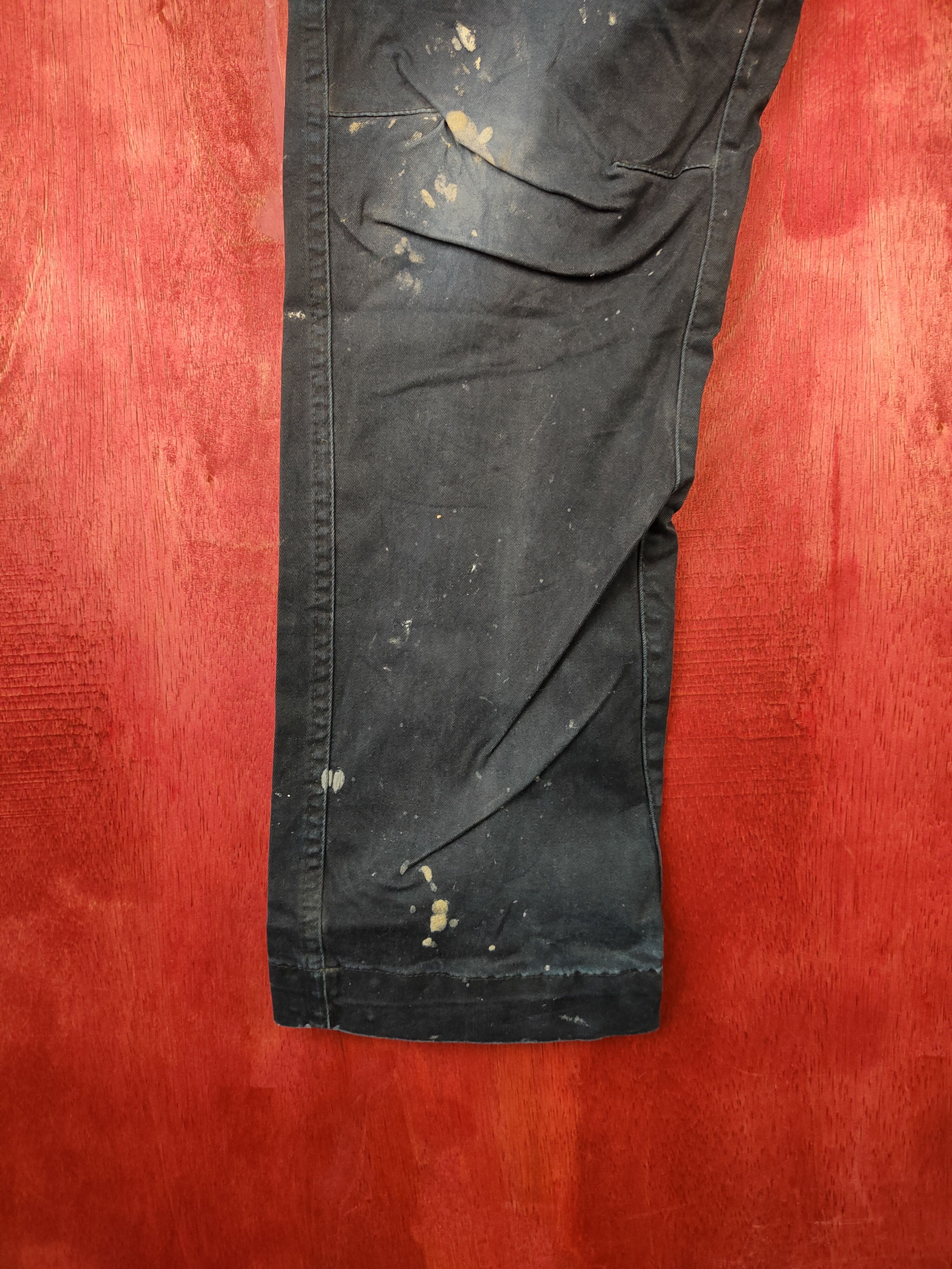 Japanese Brand Genba Dark Blue painter thrashed Tactical Cargo Pants #5318 Size US 30 / EU 46 - 4 Thumbnail