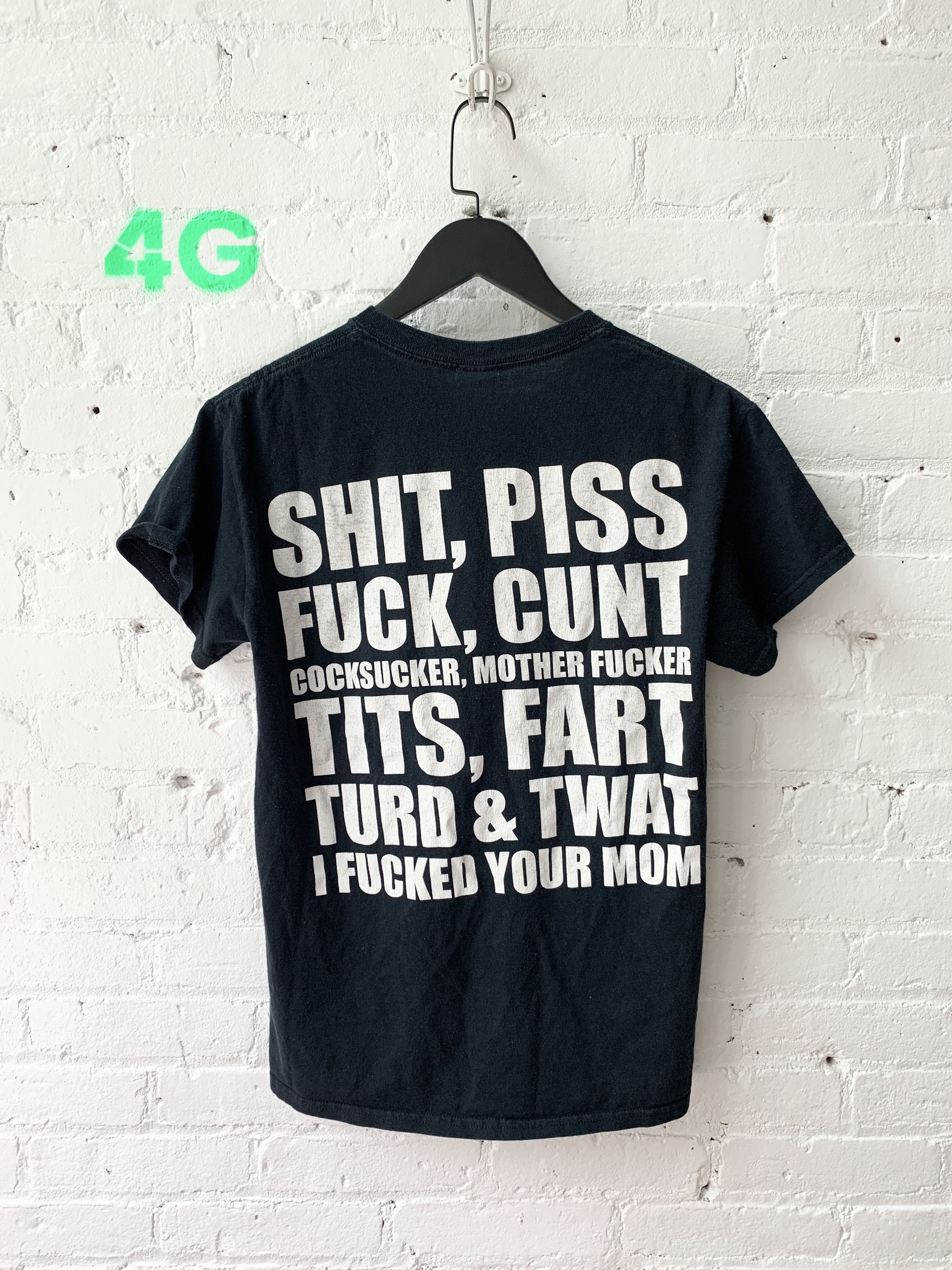 Image of Vintage Blink 182 Offending Moms Profanity Tee Size S in Navy, Men's