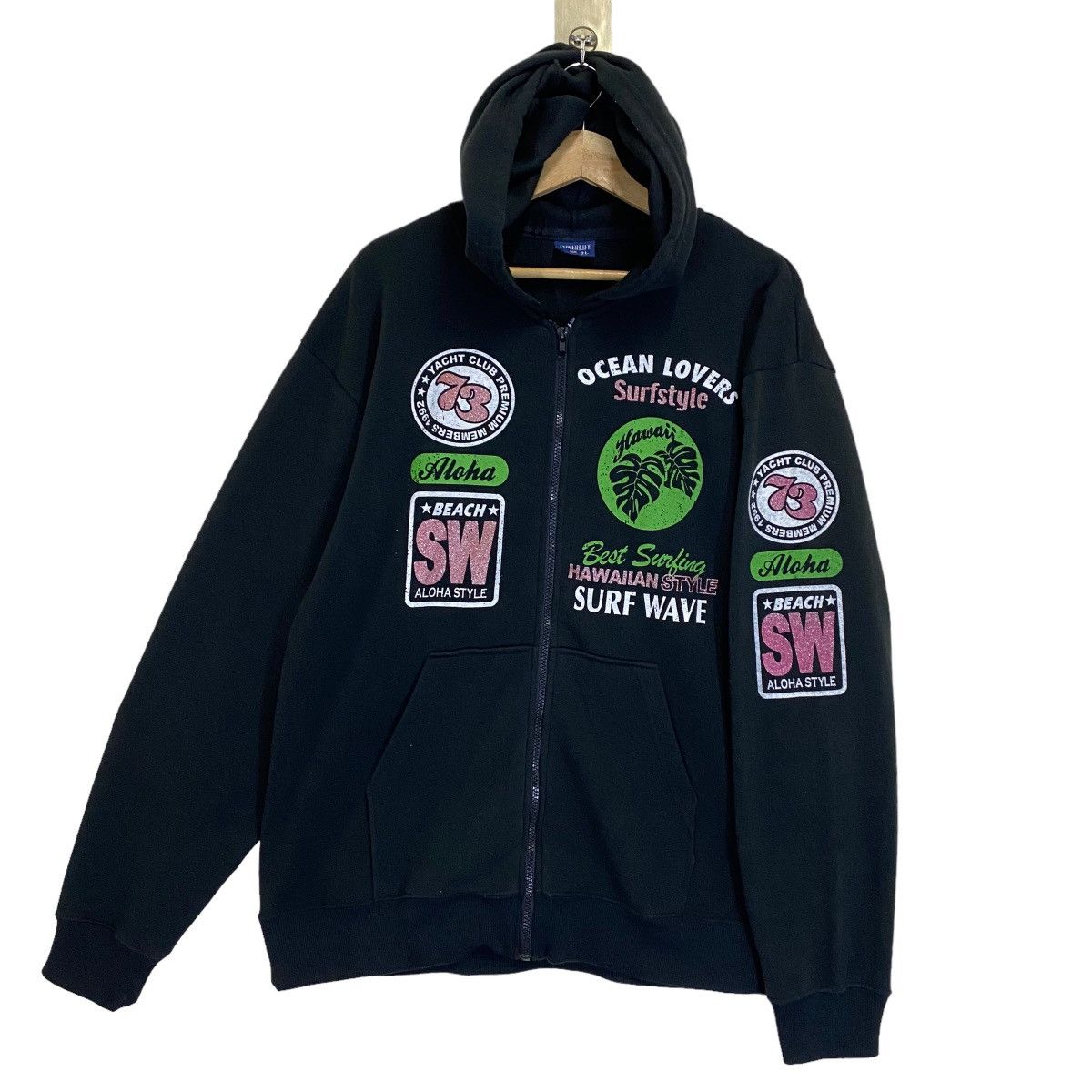 Vintage Vintage Power Life Surf Style Zipper Hoodies Size XL Size US XL / EU 56 / 4 - 1 Thumbnail