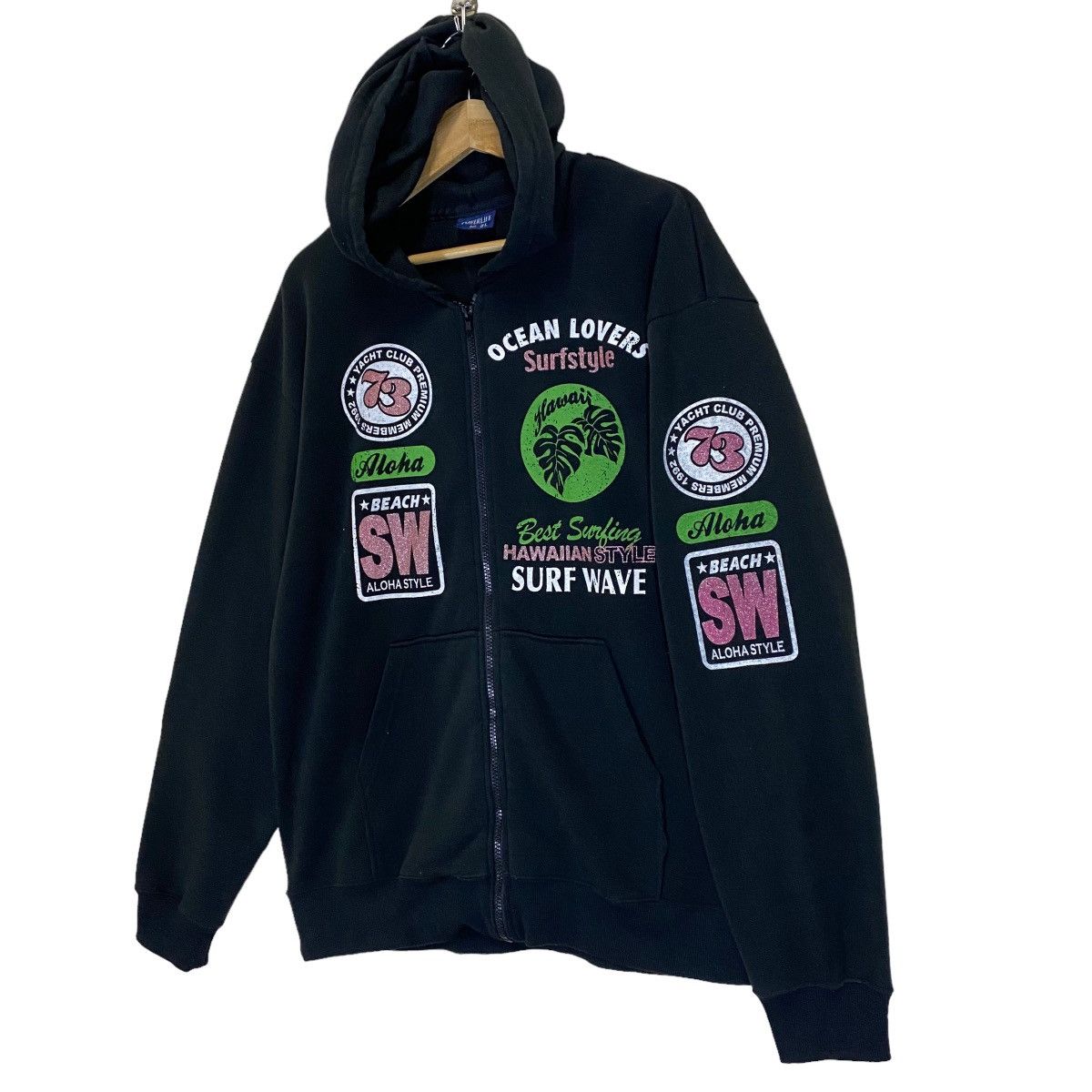 Vintage Vintage Power Life Surf Style Zipper Hoodies Size XL Size US XL / EU 56 / 4 - 3 Thumbnail
