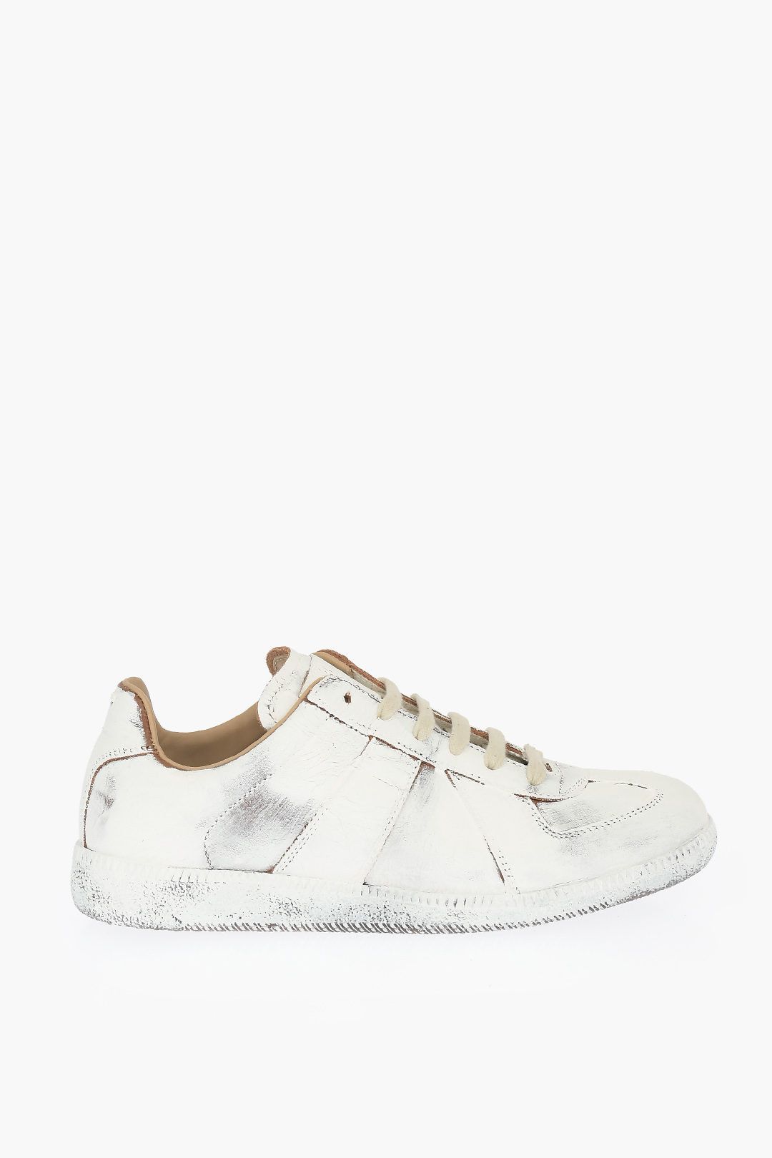 image of Maison Margiela Mm22 Patent Leather Low Sneakers in White, Men's (Size 10)