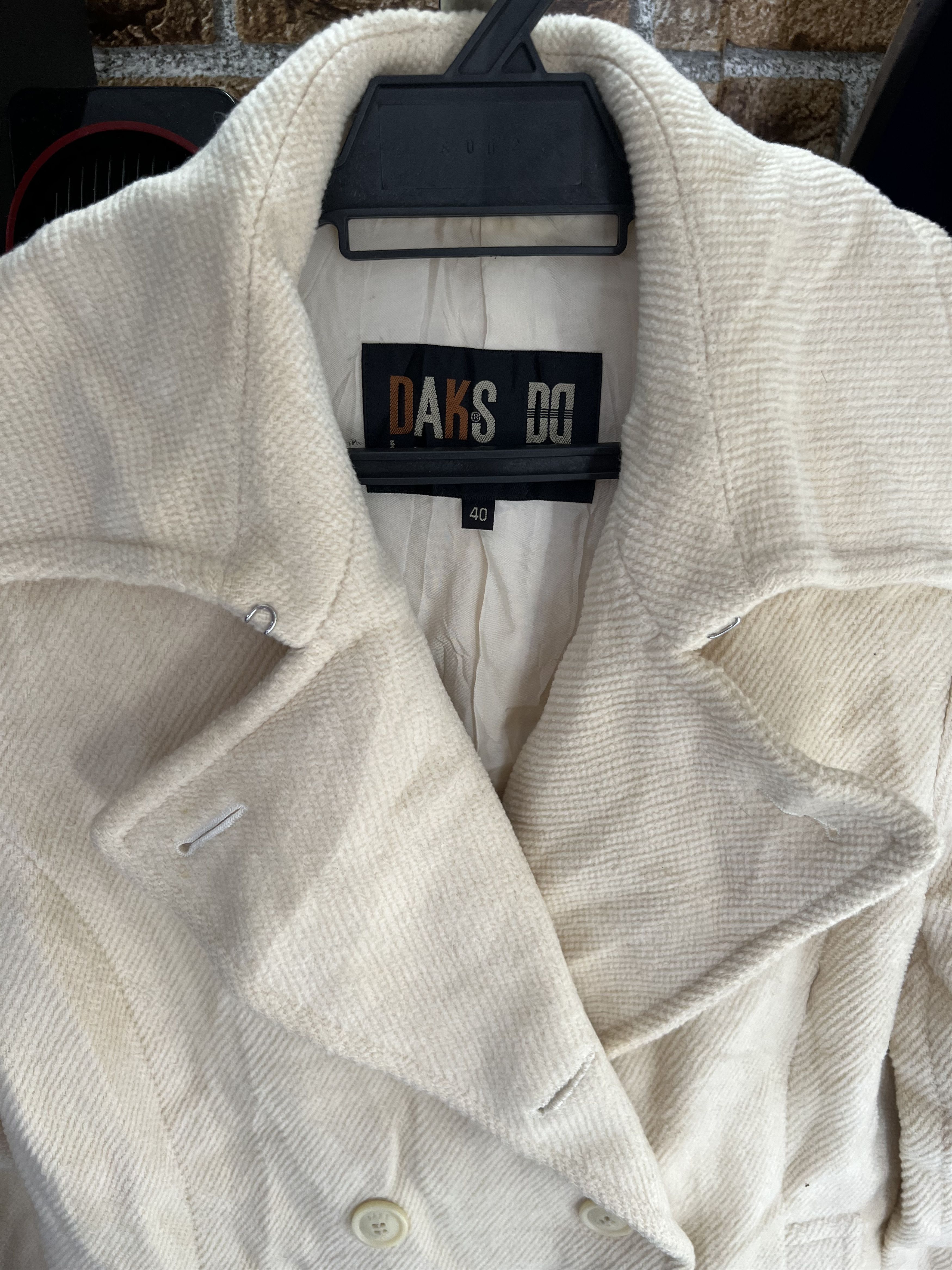DAKS 🔥Vintage Daks London Cream Double Breast Peacoat Size M / US 6-8 / IT 42-44 - 8 Thumbnail