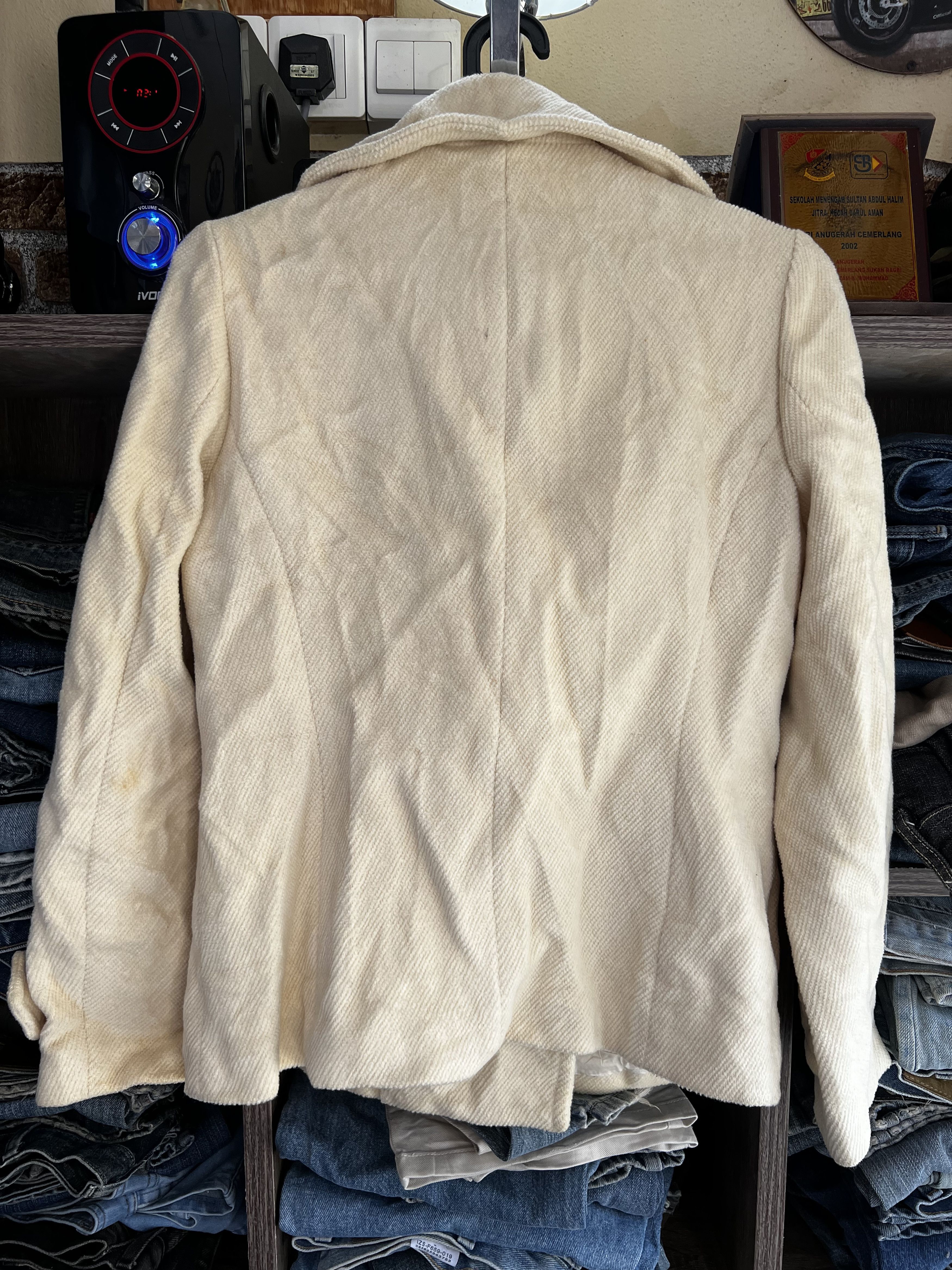 DAKS 🔥Vintage Daks London Cream Double Breast Peacoat Size M / US 6-8 / IT 42-44 - 7 Thumbnail