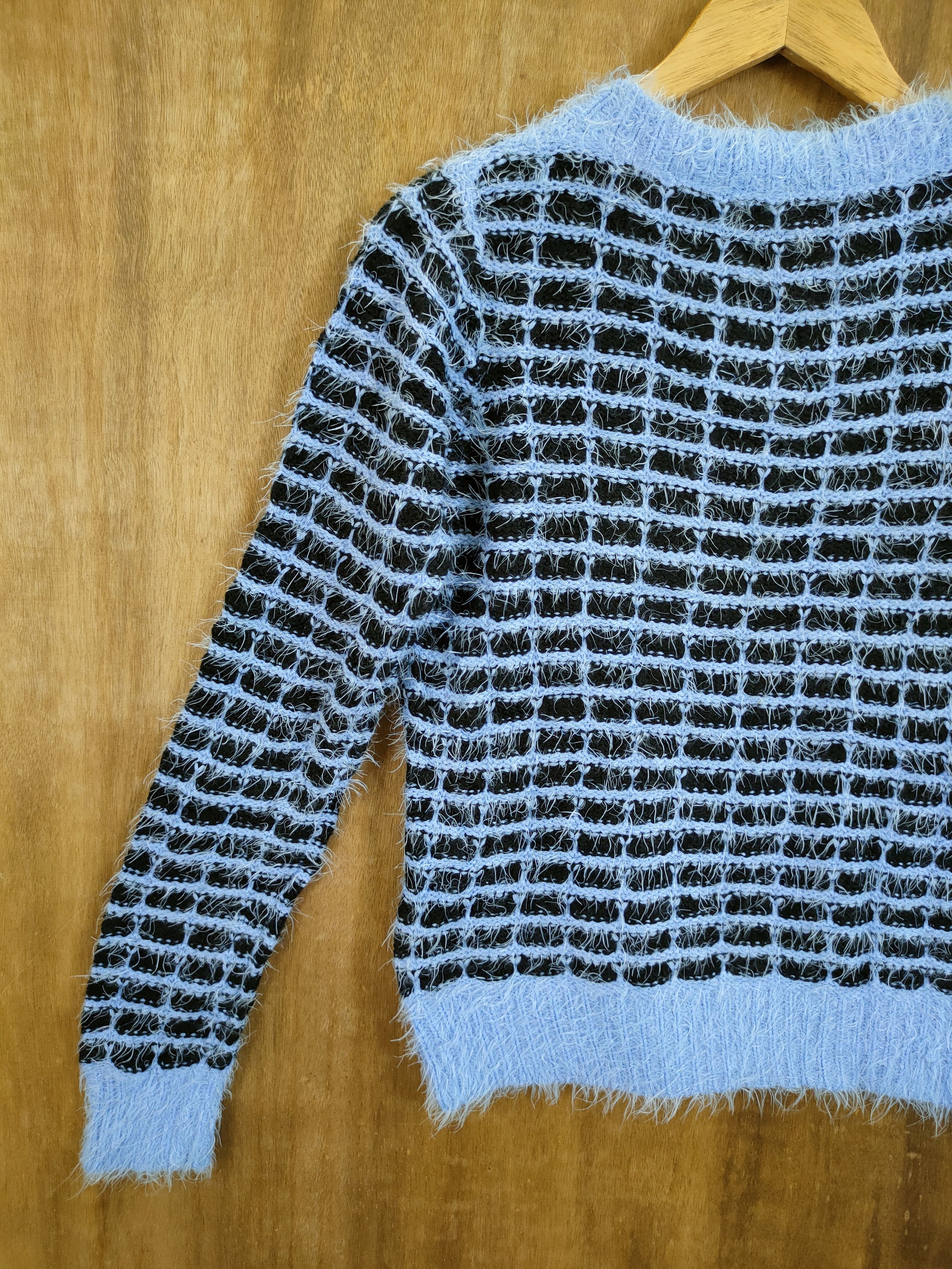 Hypebeast & by P&D checkered fur shaggy mohair knitted #46-929DL Size US S / EU 44-46 / 1 - 10 Thumbnail