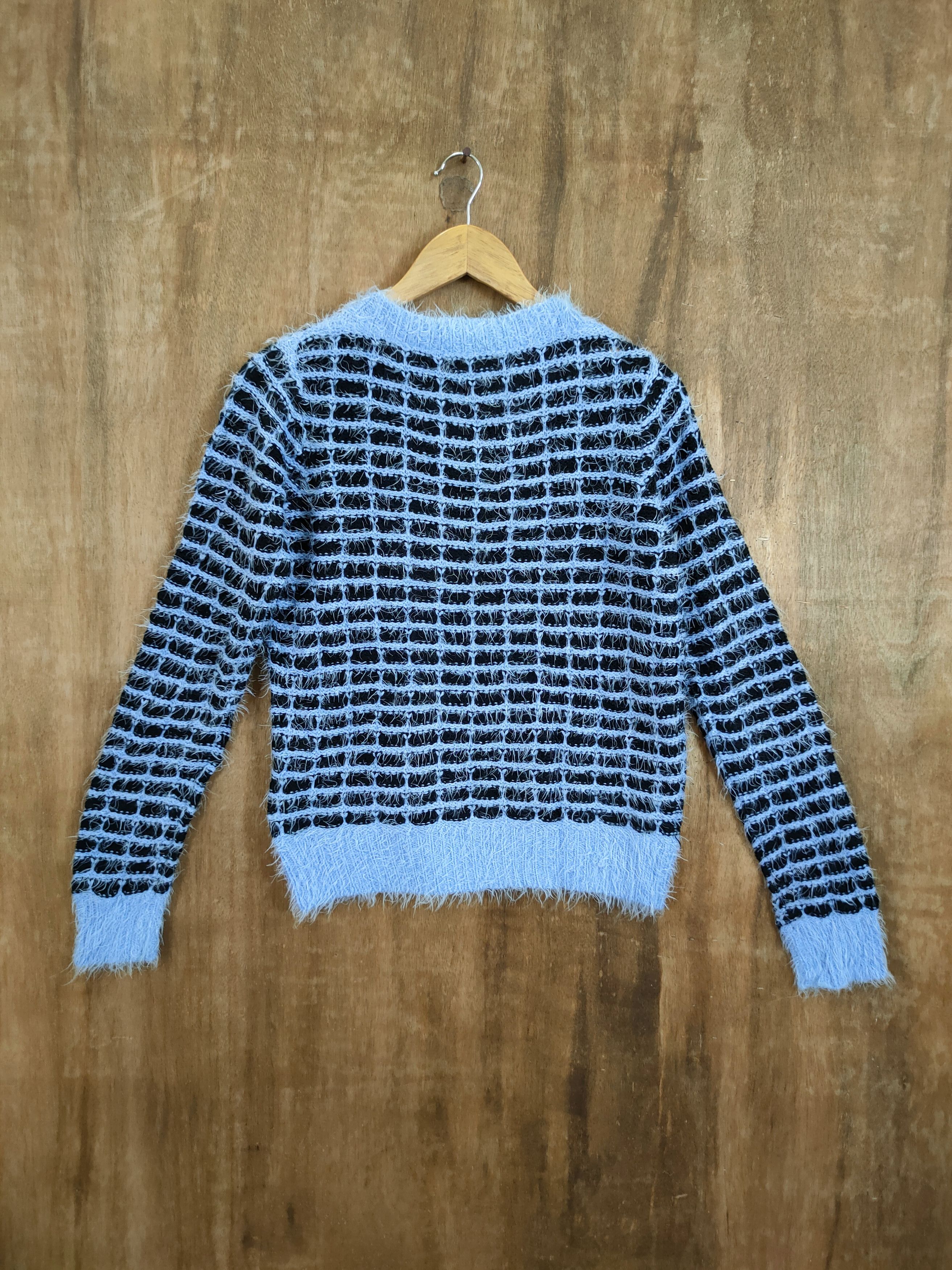 Hypebeast & by P&D checkered fur shaggy mohair knitted #46-929DL Size US S / EU 44-46 / 1 - 9 Thumbnail