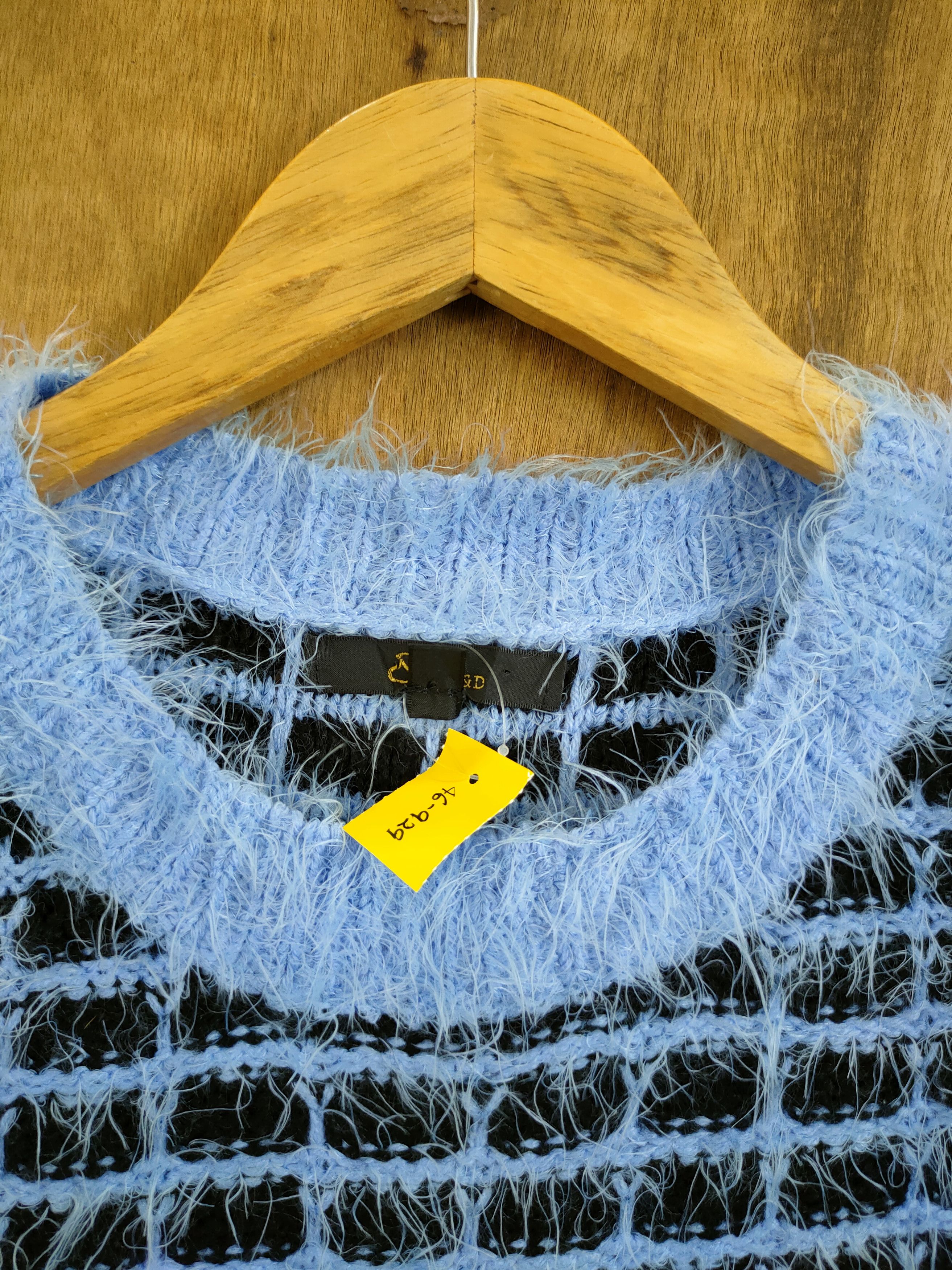 Hypebeast & by P&D checkered fur shaggy mohair knitted #46-929DL Size US S / EU 44-46 / 1 - 4 Thumbnail