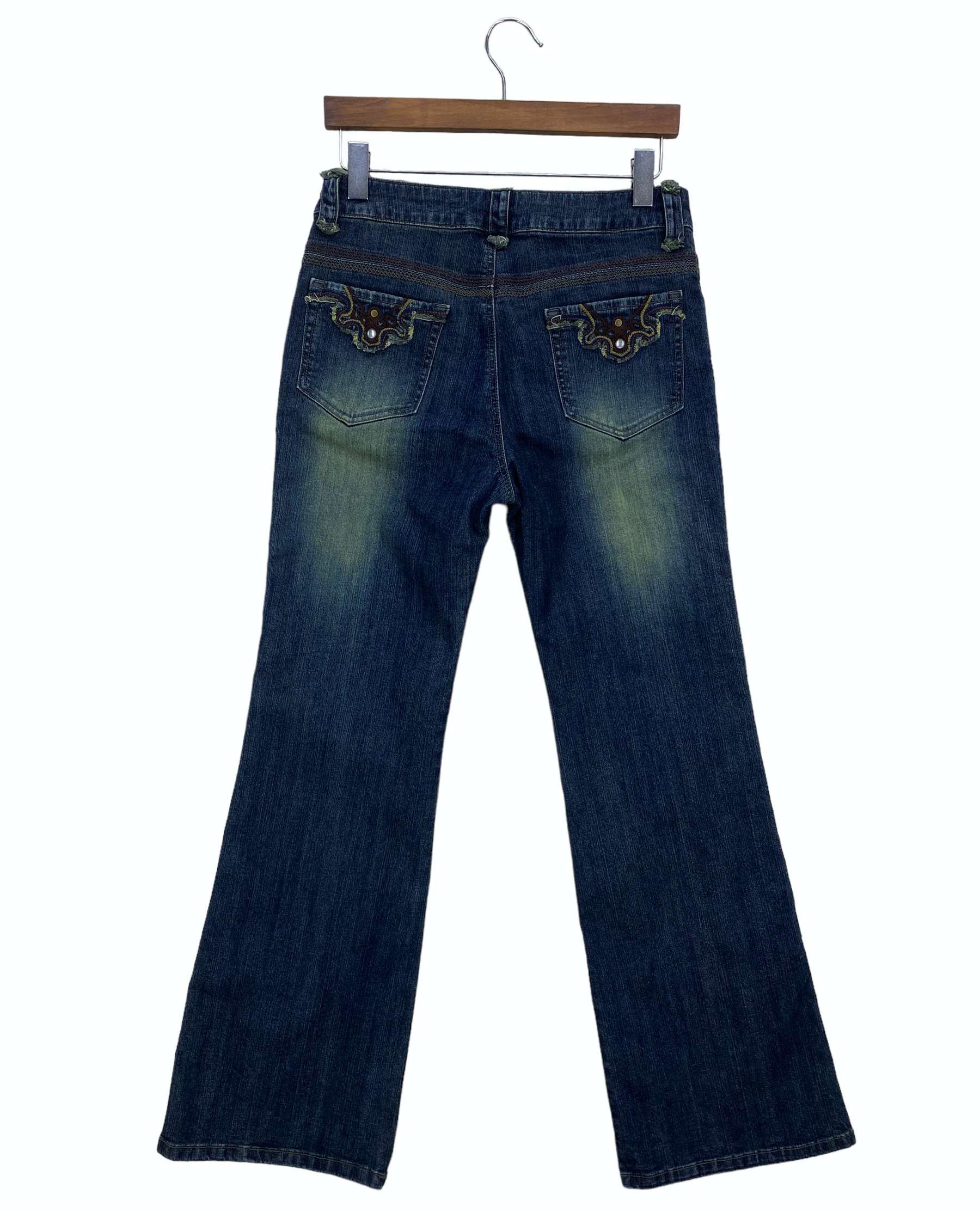 Japanese Brand Carouge Bootcut Jeans Flare Jeans Embroided Jeans Size 29" - 2 Thumbnail