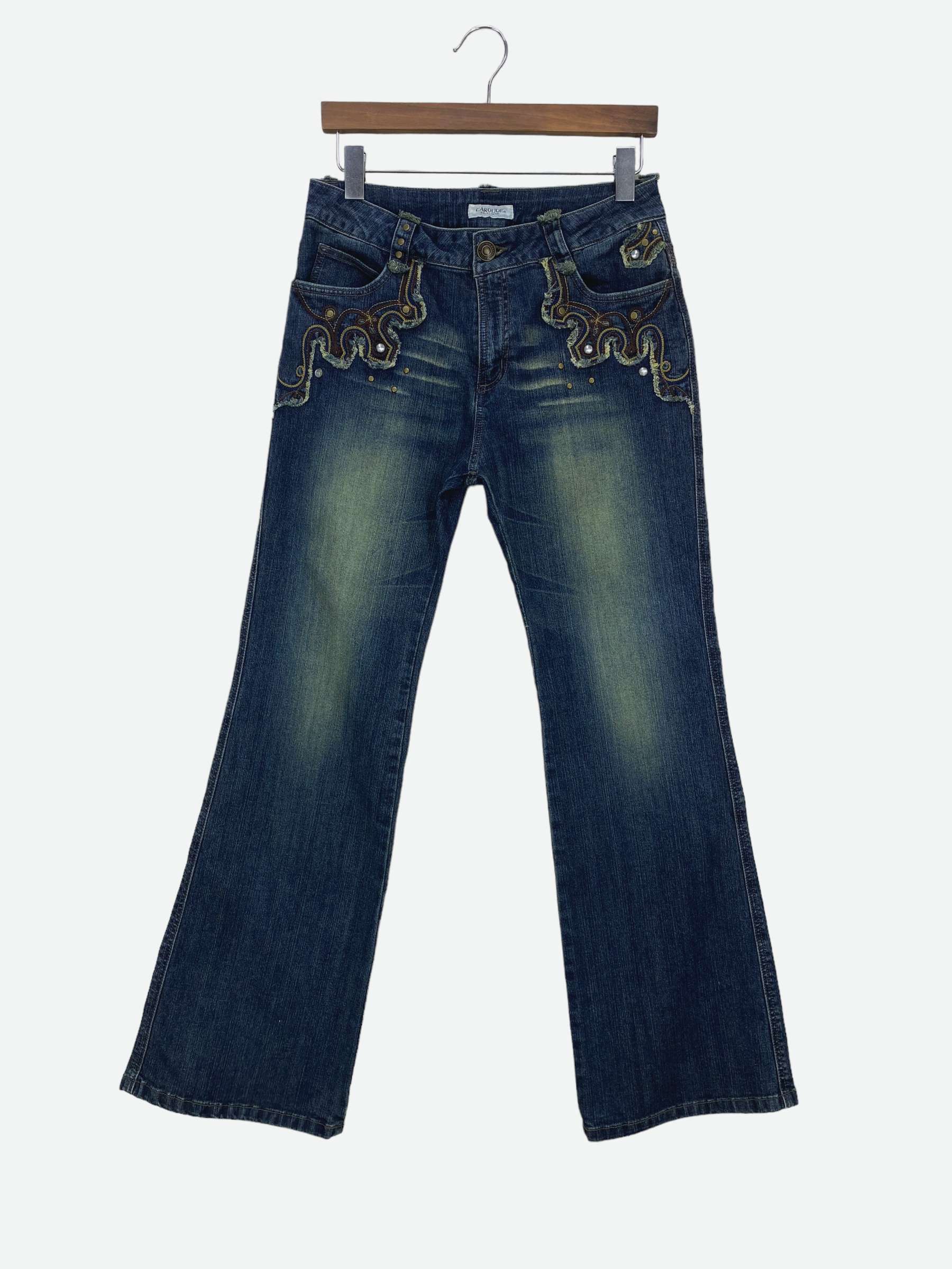 Japanese Brand Carouge Bootcut Jeans Flare Jeans Embroided Jeans Size 29" - 1 Thumbnail