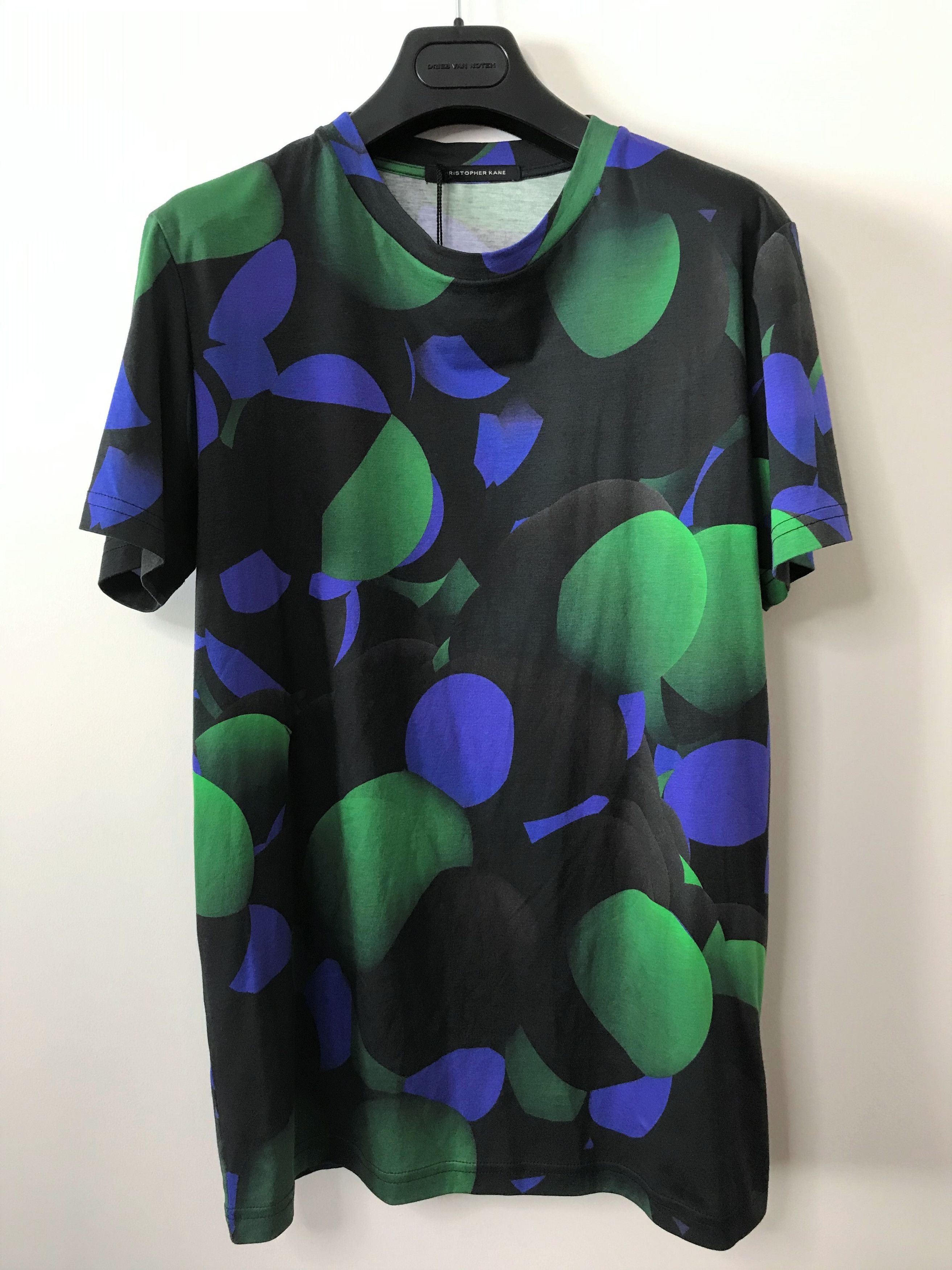 image of Christopher Kane Multi Color Green Blue Molecule T-Shirt - Fw14 -, Men's (Size Small)