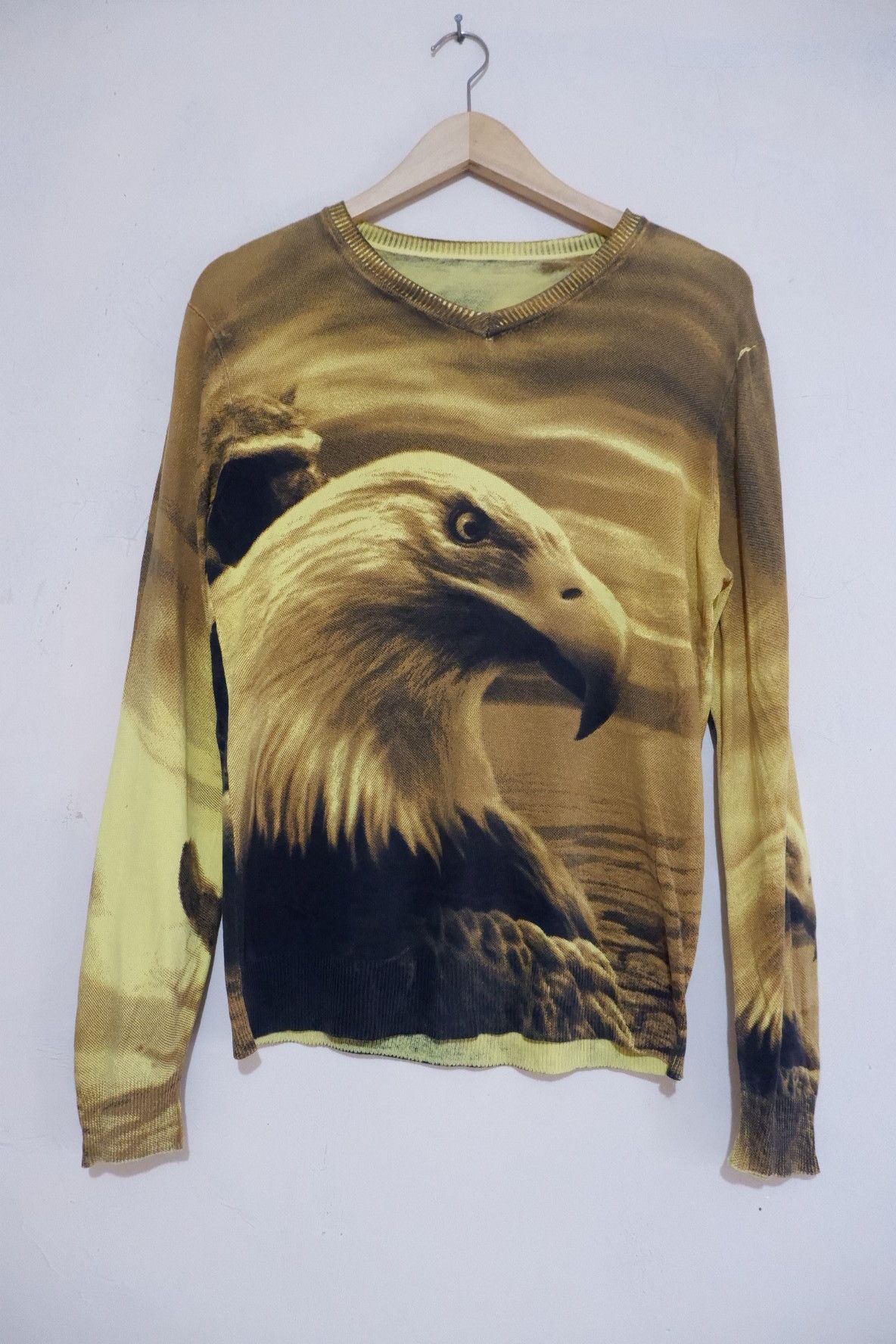 image of Art x Vintage Unknown Eagle Fullprint Knit Long Sleeve in Digi Print, Men's (Size Medium)