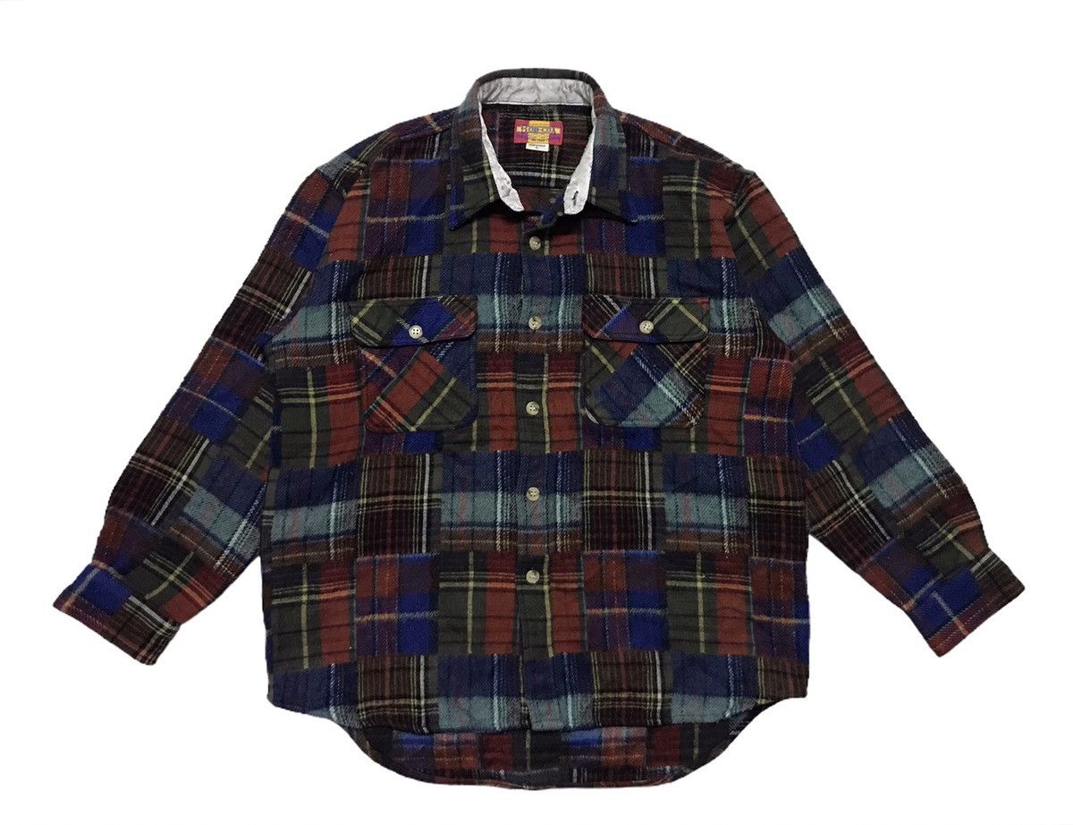 Vintage Vintage bob cox patchwork wool shirts Size US L / EU 52-54 / 3 - 1 Thumbnail