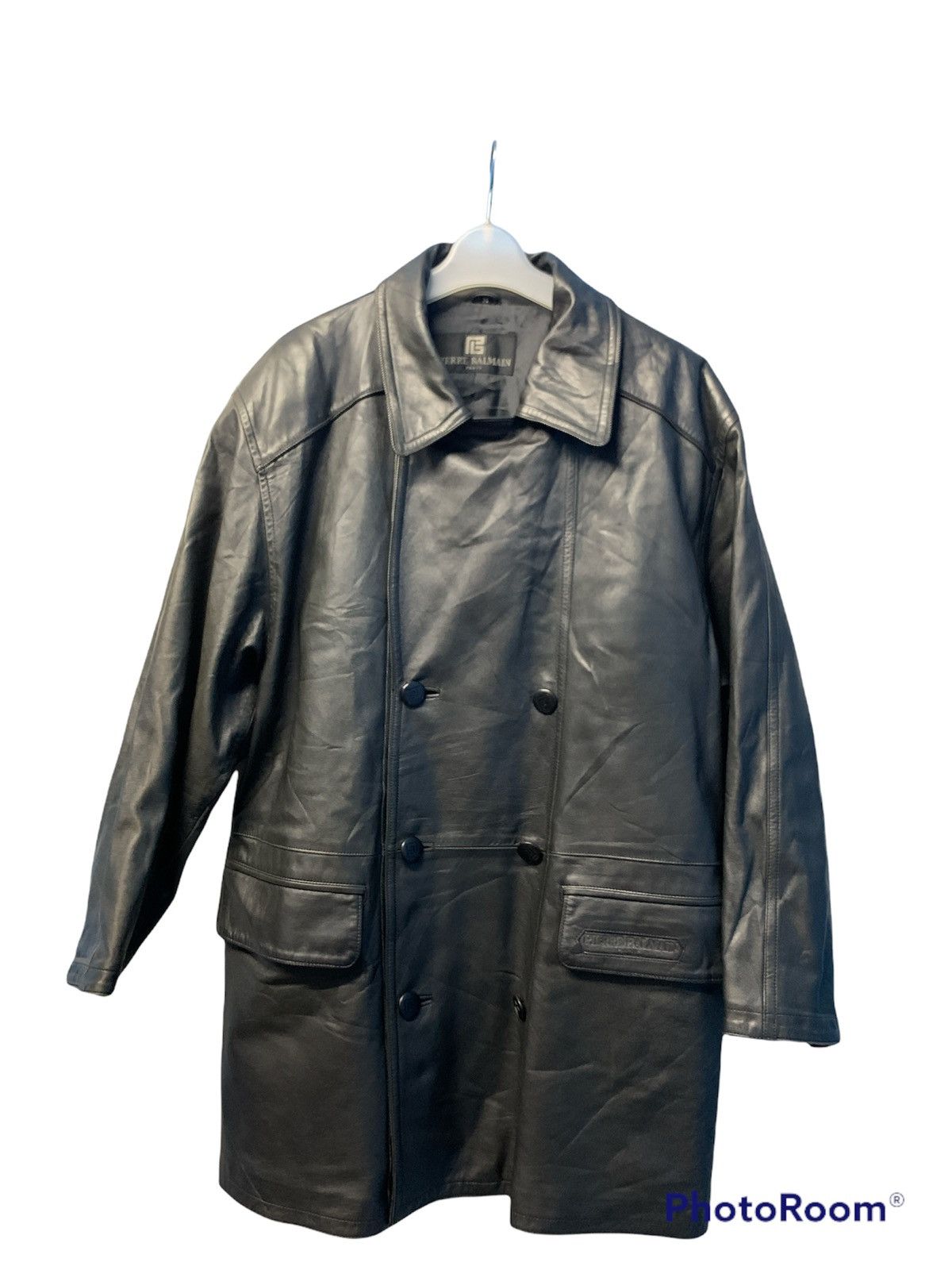 Designer × Pierre Balmain Pierre Balmain Paris Leather Coat Pattern Size US M / EU 48-50 / 2 - 17 Thumbnail