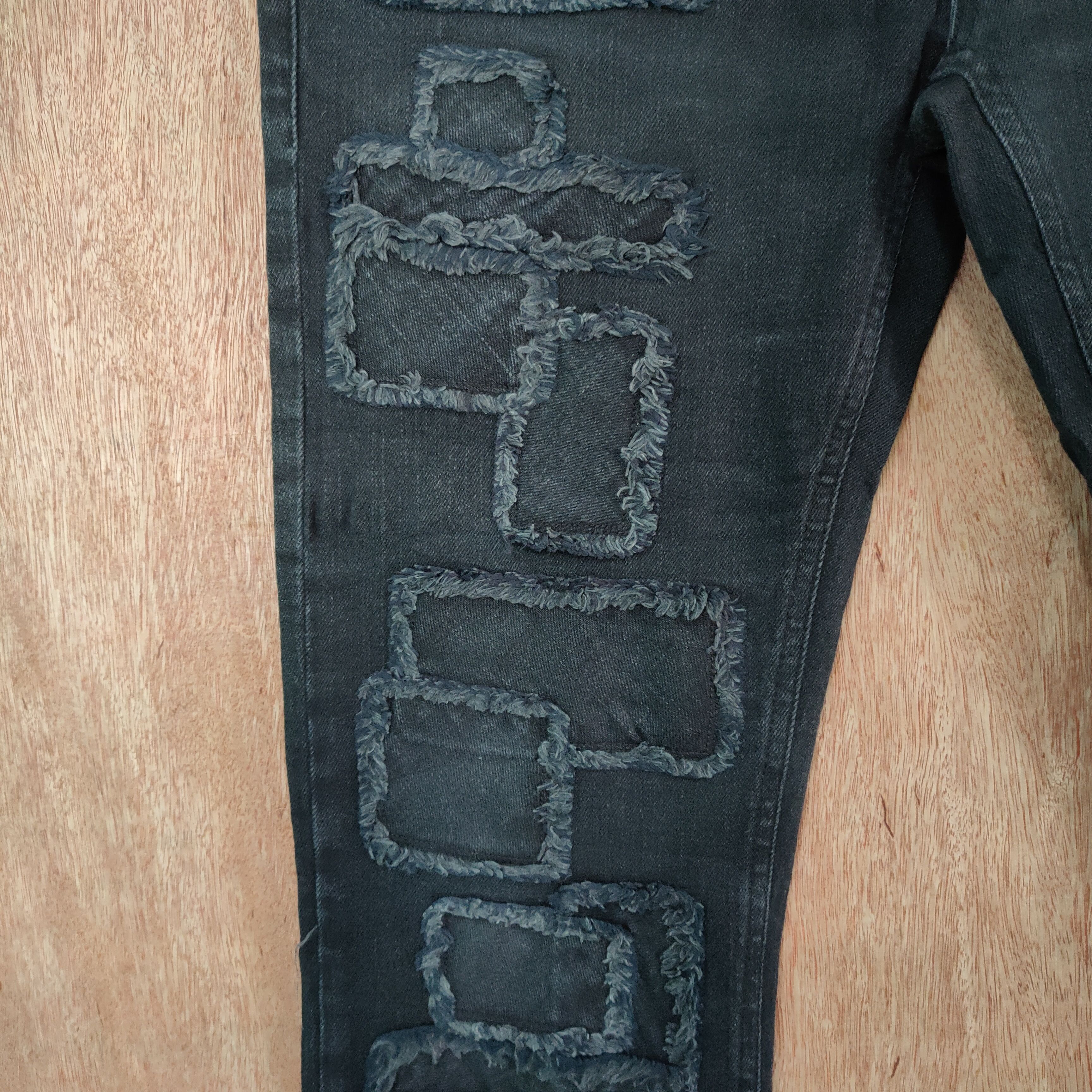 Japanese Brand MIDAS SKINNY JEANS HAGI PATCHWORK DENIM PANTS Size US 32 / EU 48 - 6 Thumbnail