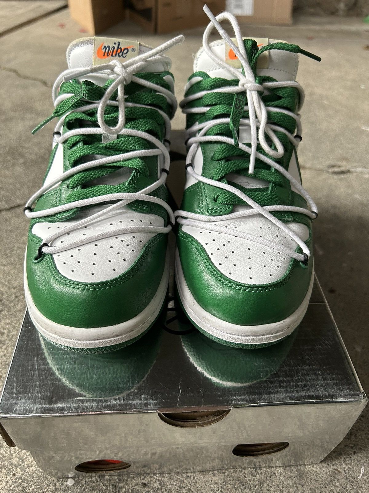 Nike × Off-White Off-White Dunk Lows Pine Green Size US 7 / EU 40 - 5 Thumbnail