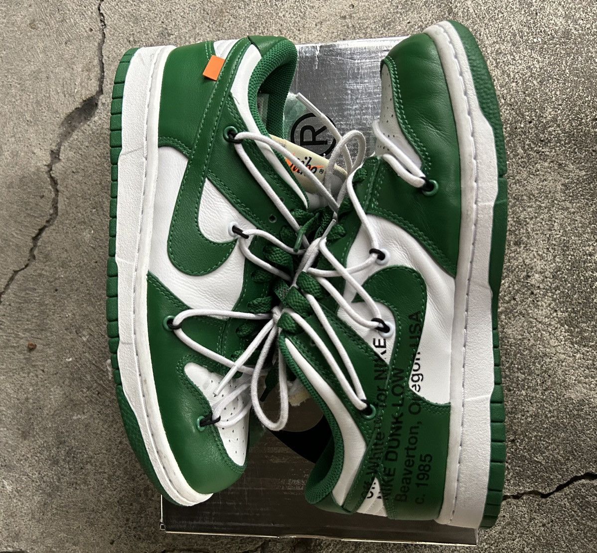 Nike × Off-White Off-White Dunk Lows Pine Green Size US 7 / EU 40 - 4 Thumbnail