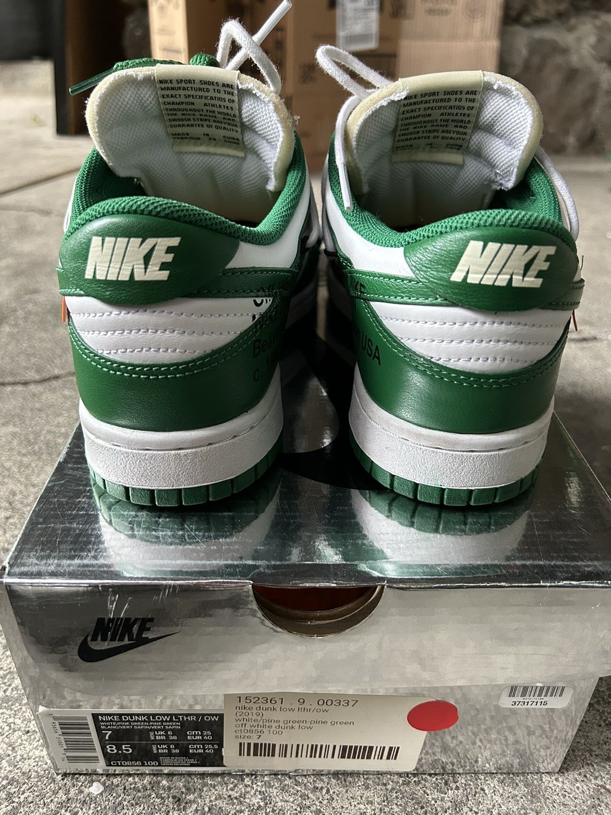 Nike × Off-White Off-White Dunk Lows Pine Green Size US 7 / EU 40 - 6 Thumbnail