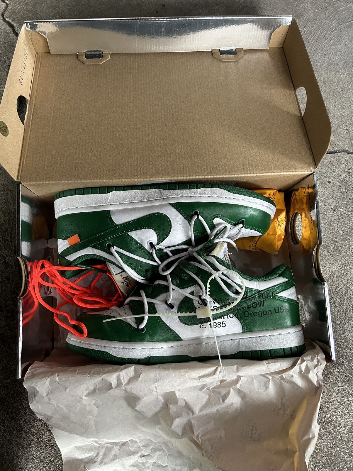 Nike × Off-White Off-White Dunk Lows Pine Green Size US 7 / EU 40 - 3 Thumbnail