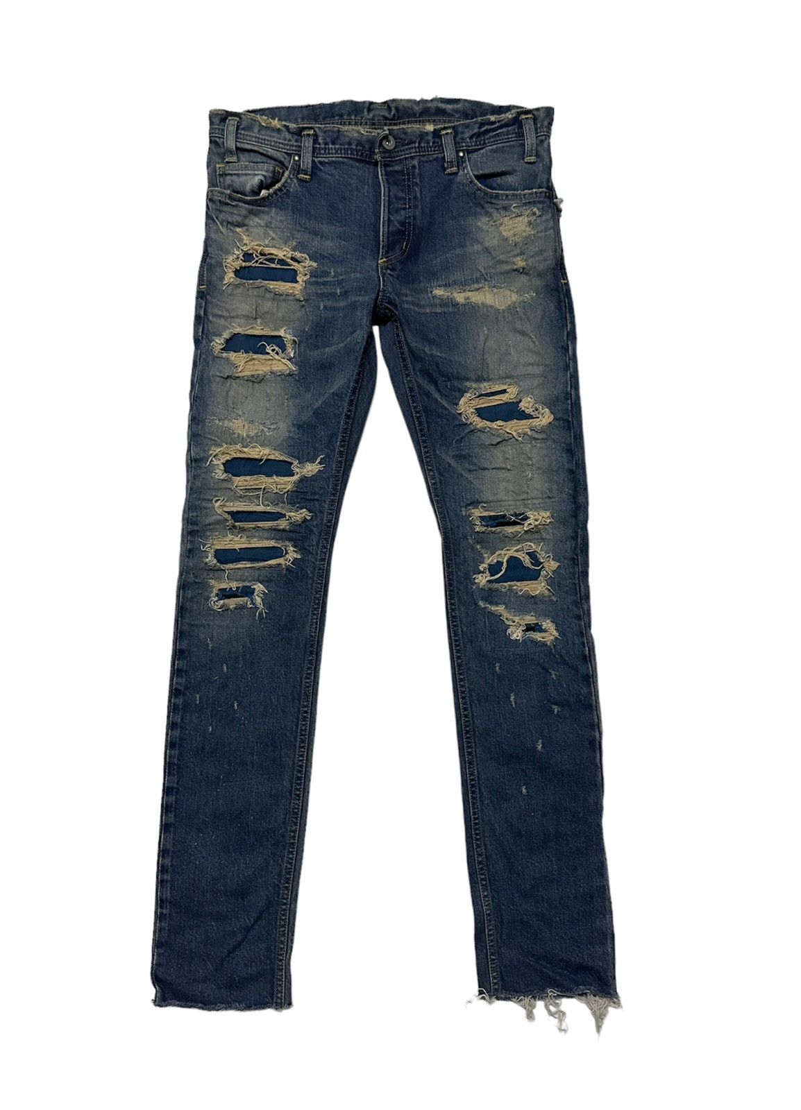 Designer 5351 pour les homme distressed style denim jeans Size US 31 - 1 Thumbnail