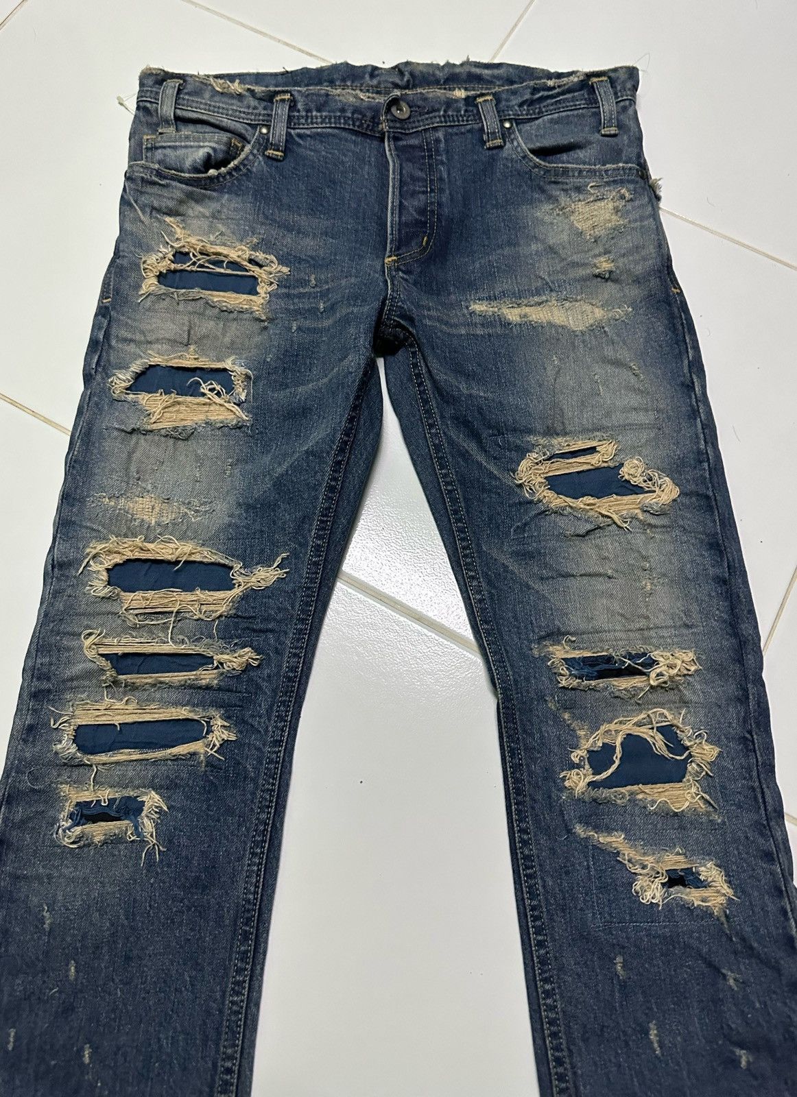 Designer 5351 pour les homme distressed style denim jeans Size US 31 - 4 Thumbnail