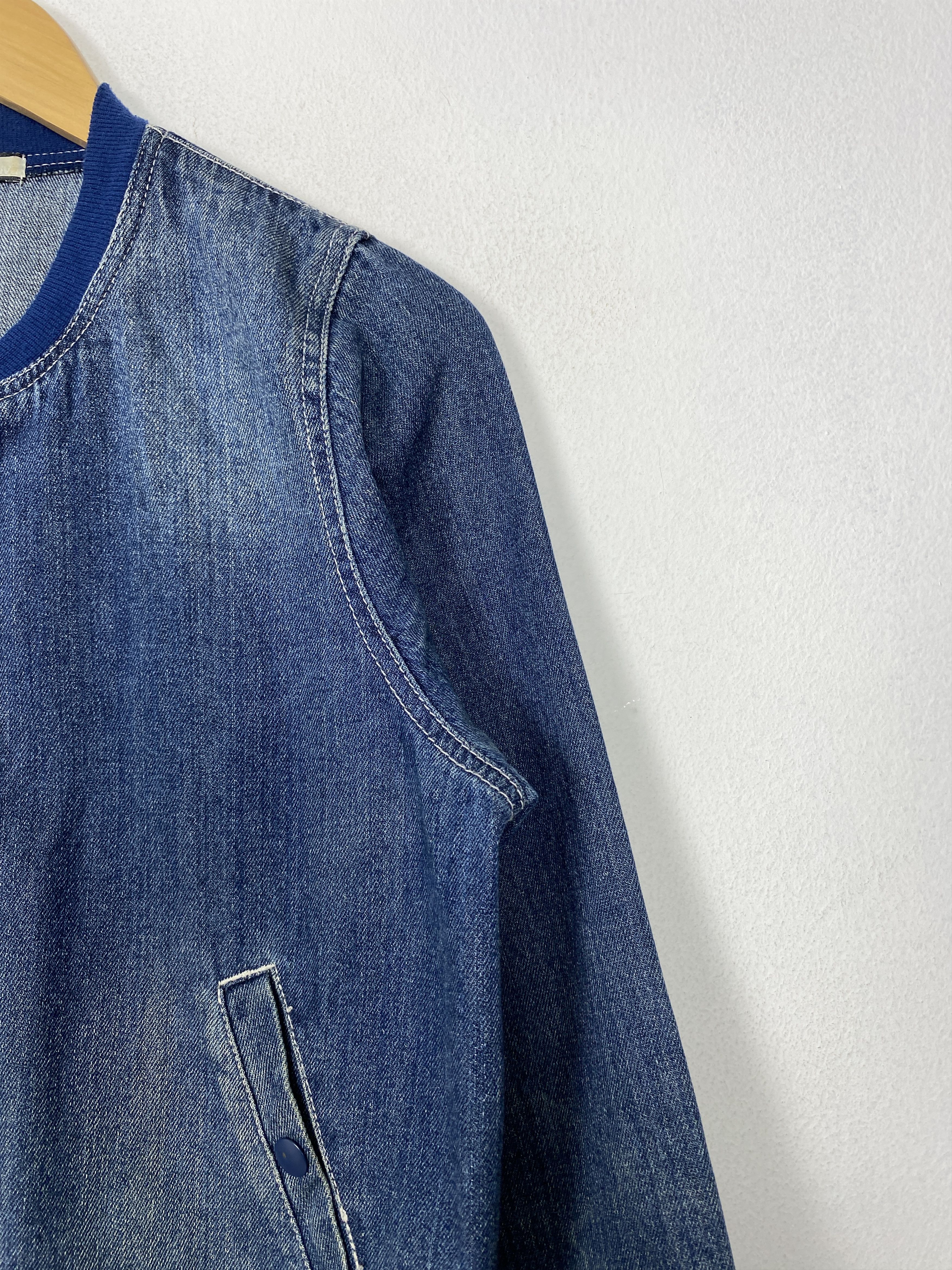 Japanese Brand Vintage Olive des Olive Zip Up Bombers Denim Jacket J1537 Size 3XL / US 20-22 - 3 Thumbnail