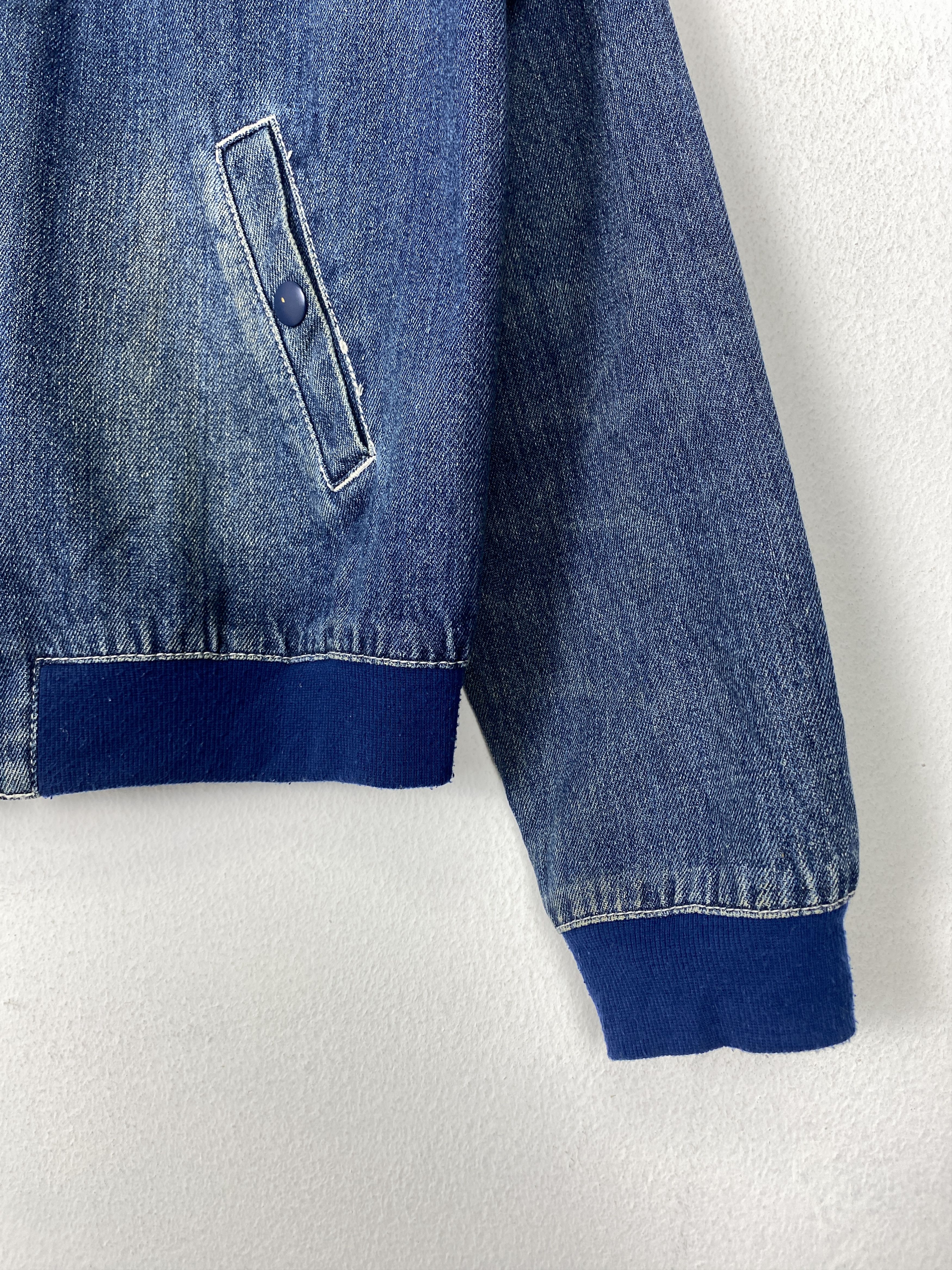 Japanese Brand Vintage Olive des Olive Zip Up Bombers Denim Jacket J1537 Size 3XL / US 20-22 - 4 Thumbnail