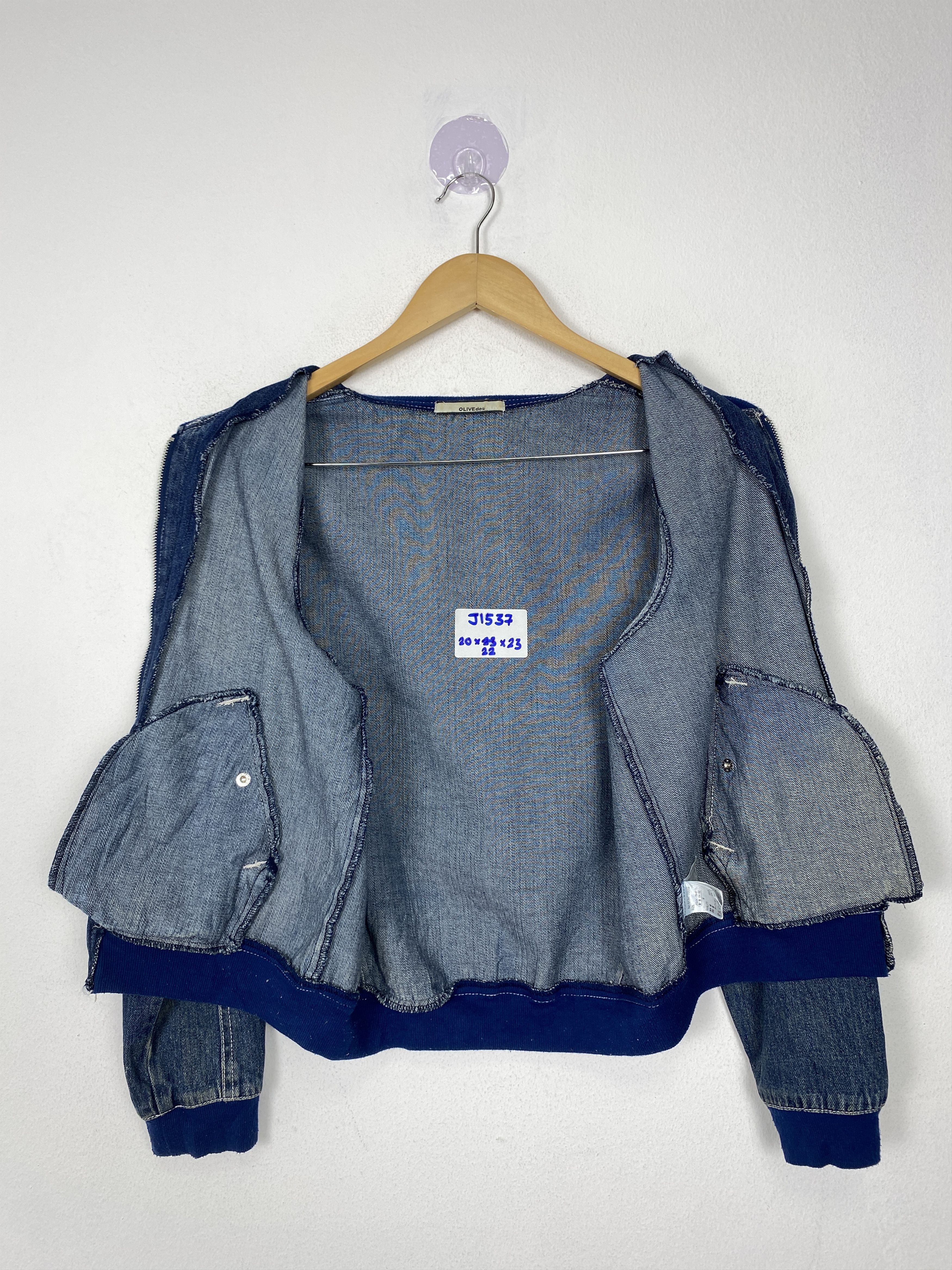 Japanese Brand Vintage Olive des Olive Zip Up Bombers Denim Jacket J1537 Size 3XL / US 20-22 - 8 Thumbnail