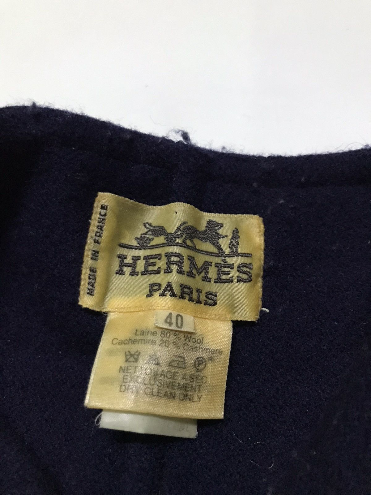 Hermes 🔥Authentic🔥Vintage 80s Hermes oversize wool jacket riri zip Size M / US 6-8 / IT 42-44 - 2 Thumbnail