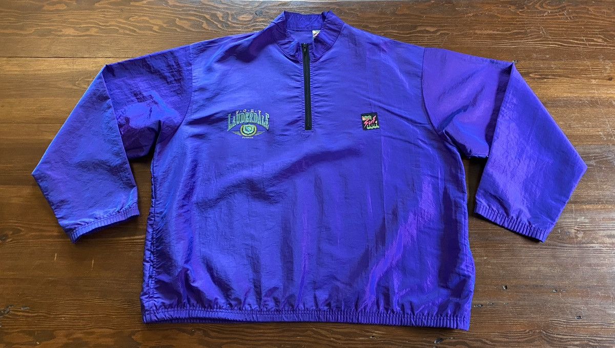 Vintage Vintage 90’s Surf Style Ft. Lauderdale 1/2 Zip Windbreaker Size US XL / EU 56 / 4 - 2 Thumbnail