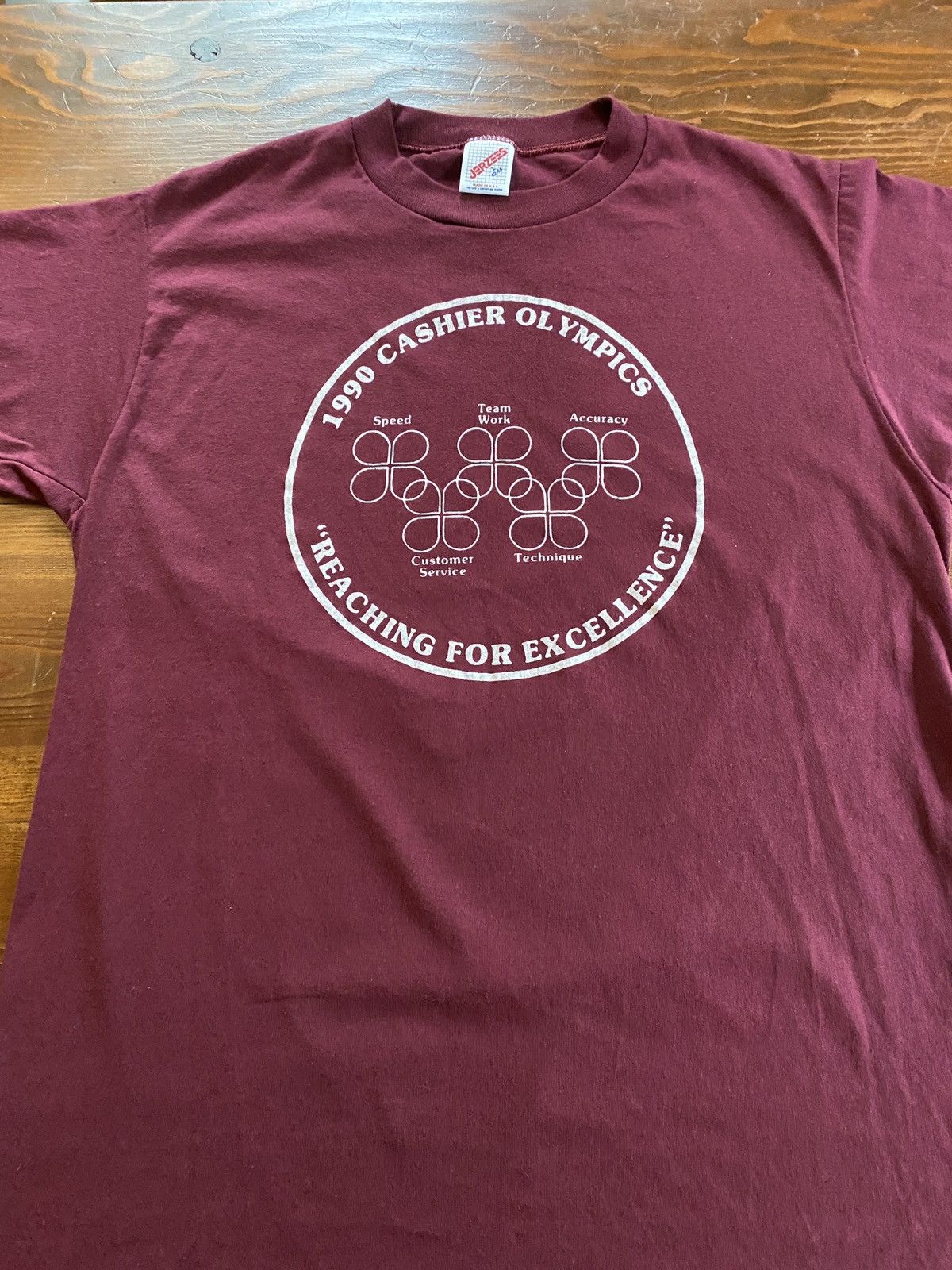 Jerzees Vintage ‘90 Cashier Olympics Single Stitch Sleeves Tee Size US L / EU 52-54 / 3 - 2 Thumbnail