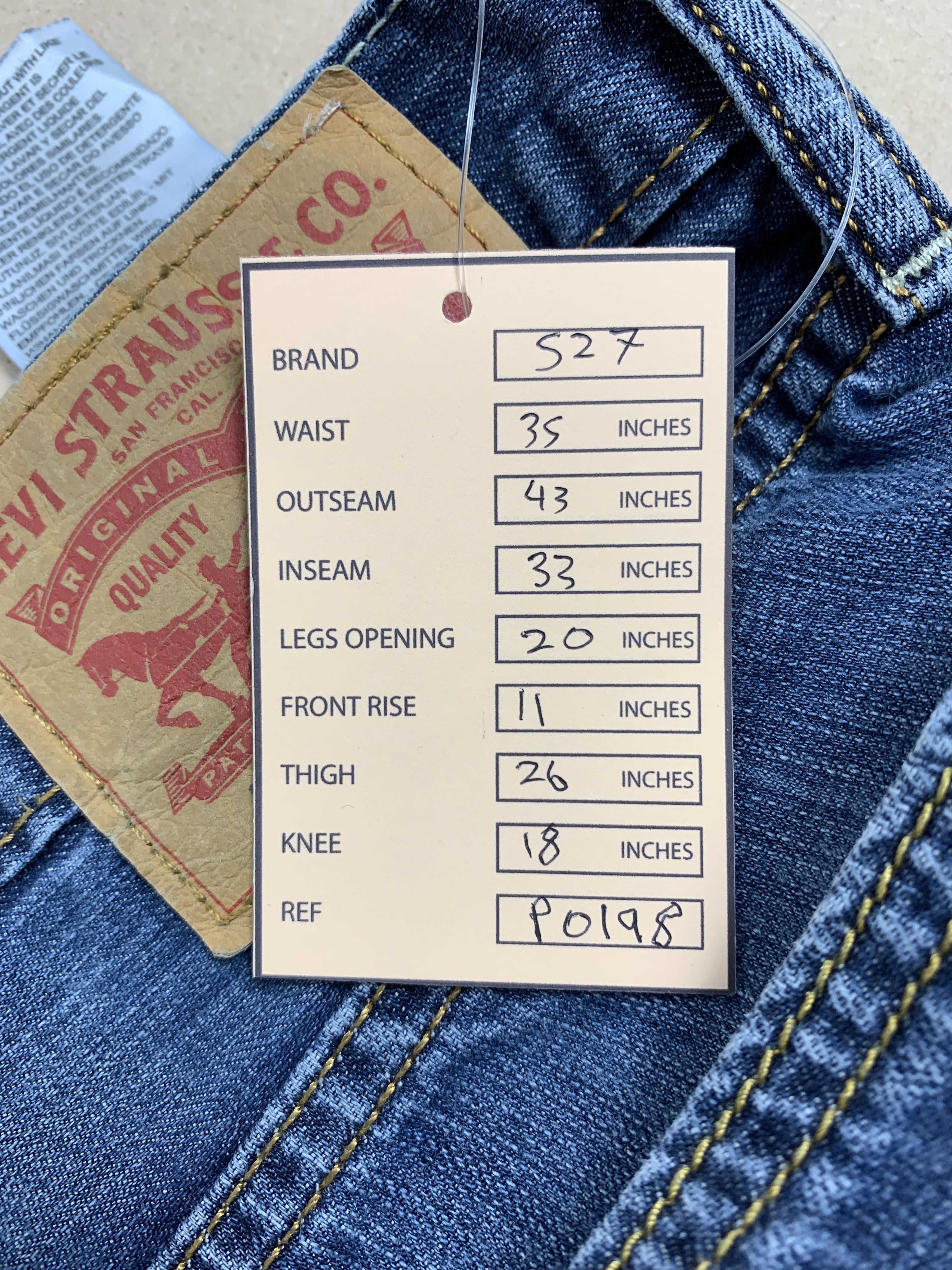 Levi's Vintage LEVI'S 527 Flared Bootcut Faded Mid Blue Jeans Size US 35 - 23 Thumbnail